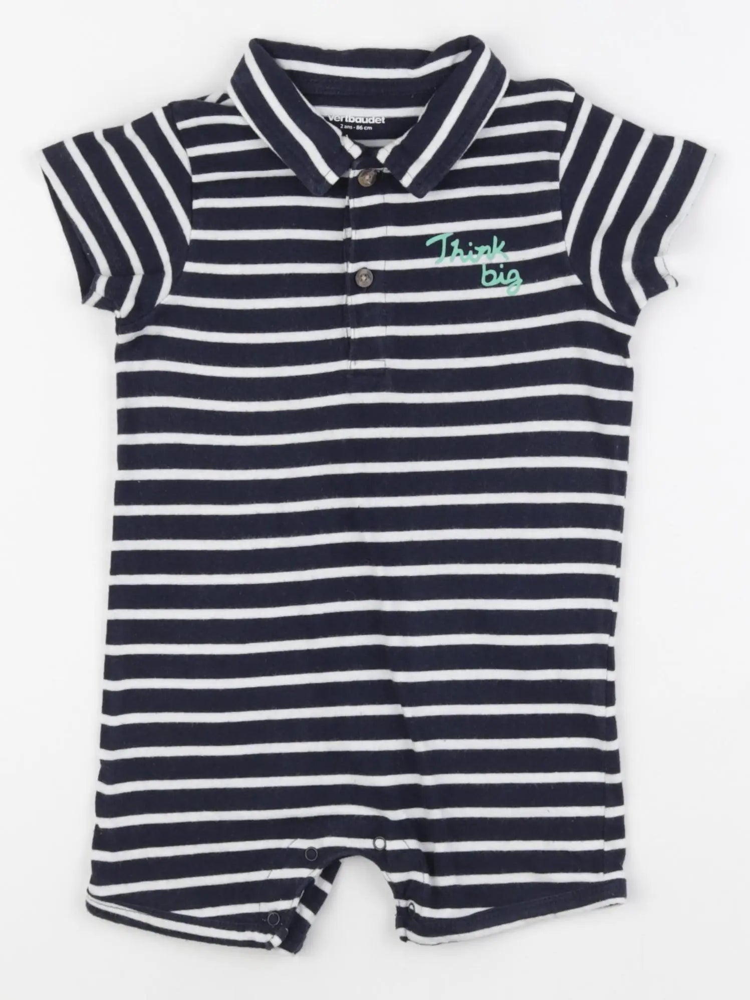 Vertbaudet - pyjama coton bleu - 2 ans
