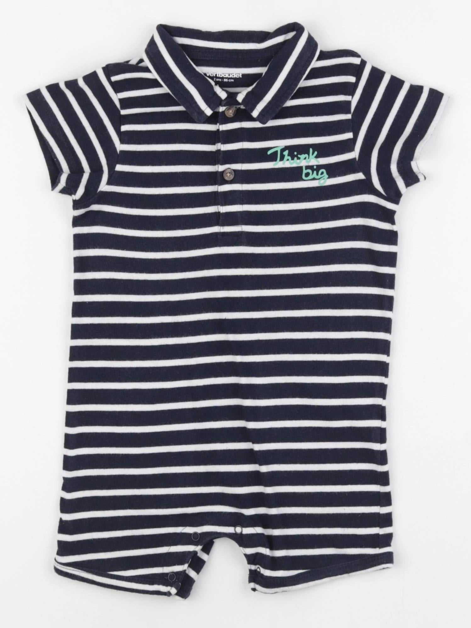 Vertbaudet - pyjama coton bleu - 2 ans