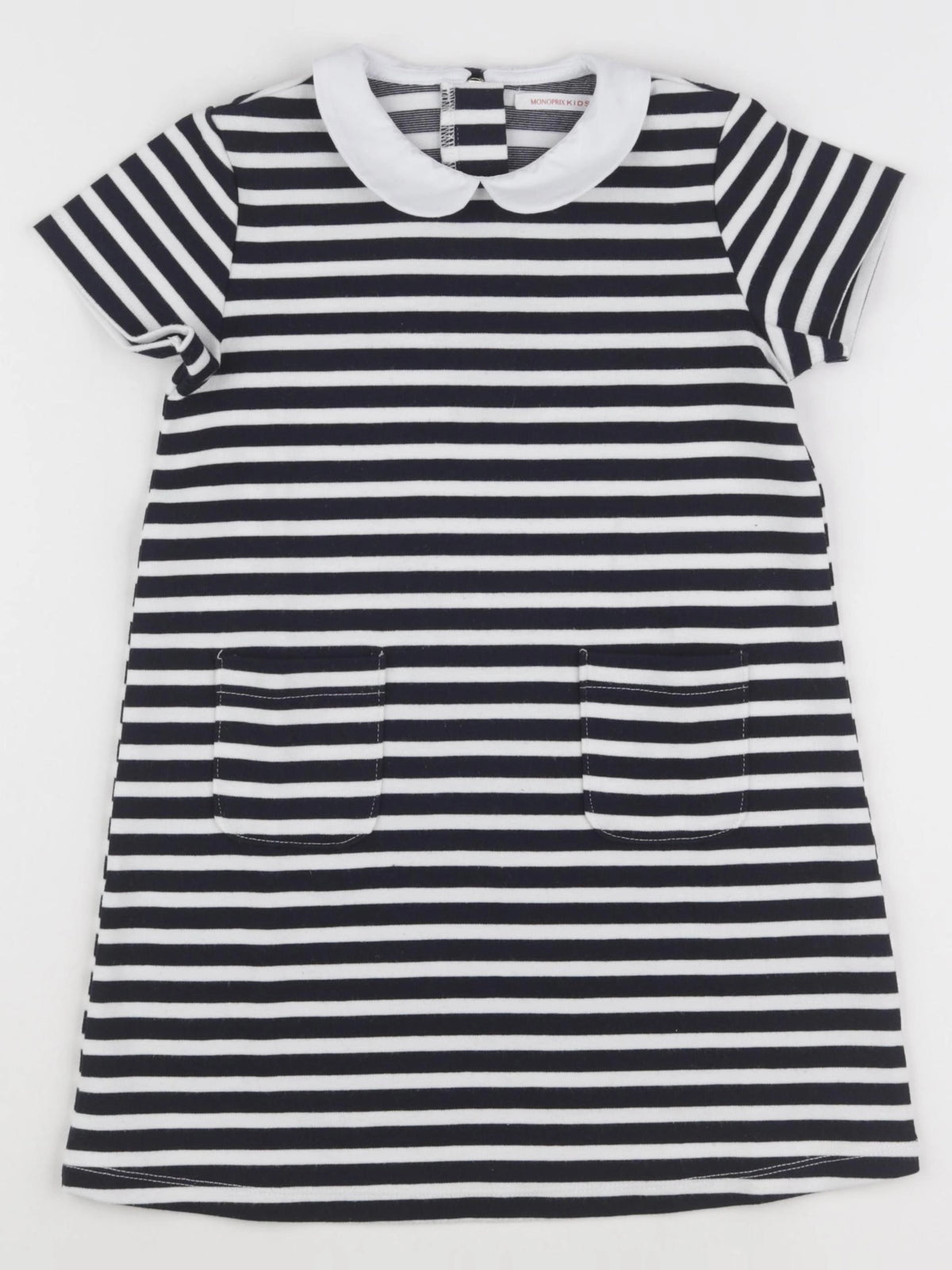 Monoprix - robe blanc, noir - 6 ans