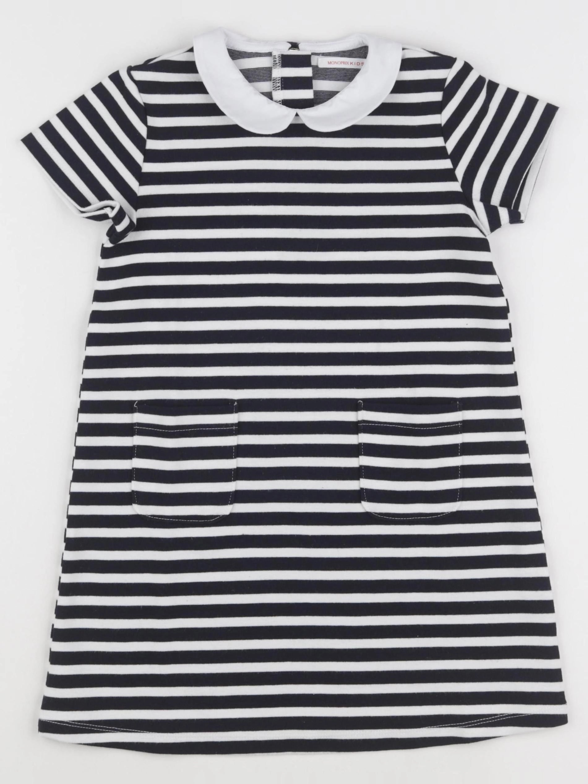 Monoprix - robe blanc, noir - 6 ans