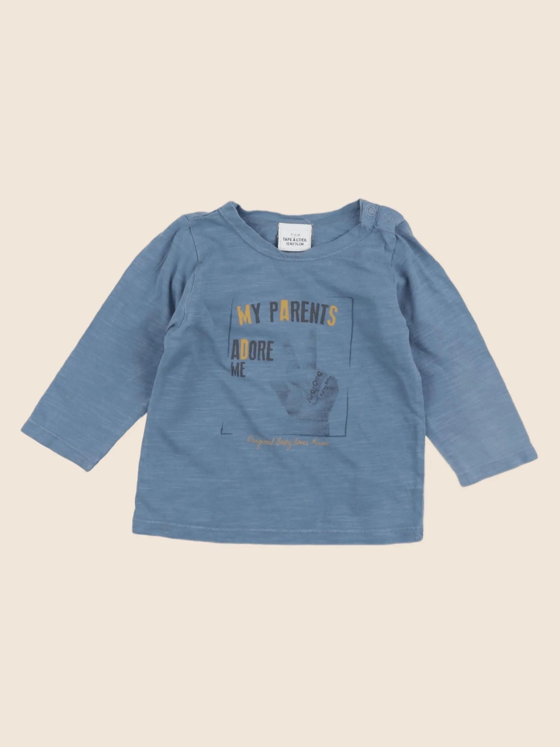 Tape à l'oeil - tee-shirt bleu - 12 mois