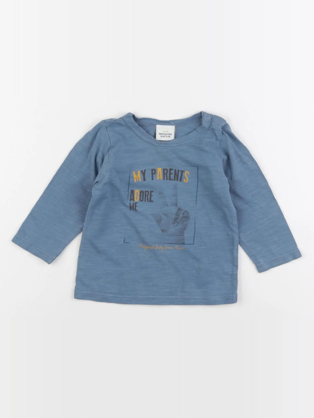 Tape à l'oeil - tee-shirt bleu - 12 mois