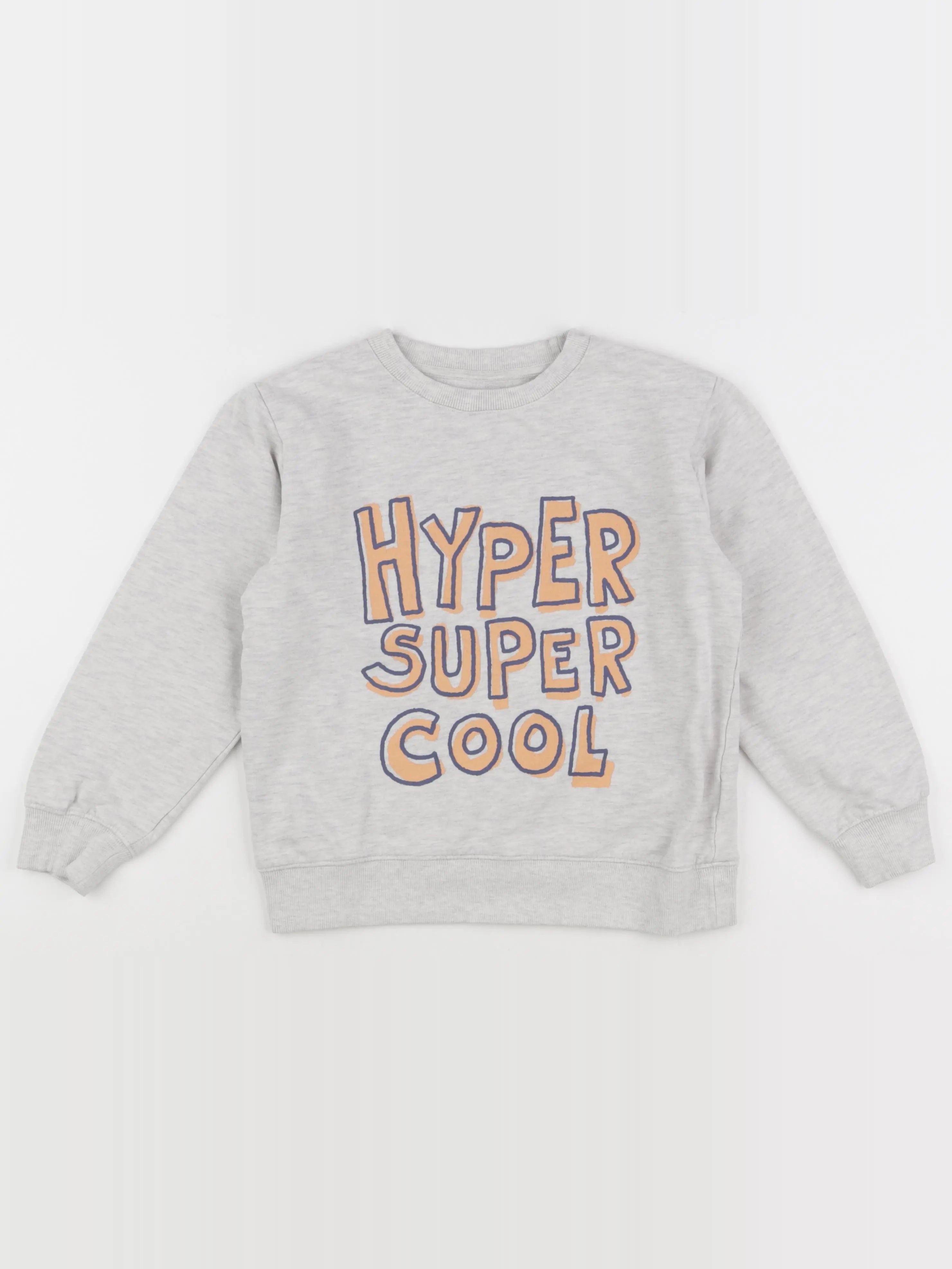 Vertbaudet - sweat gris - 10 ans