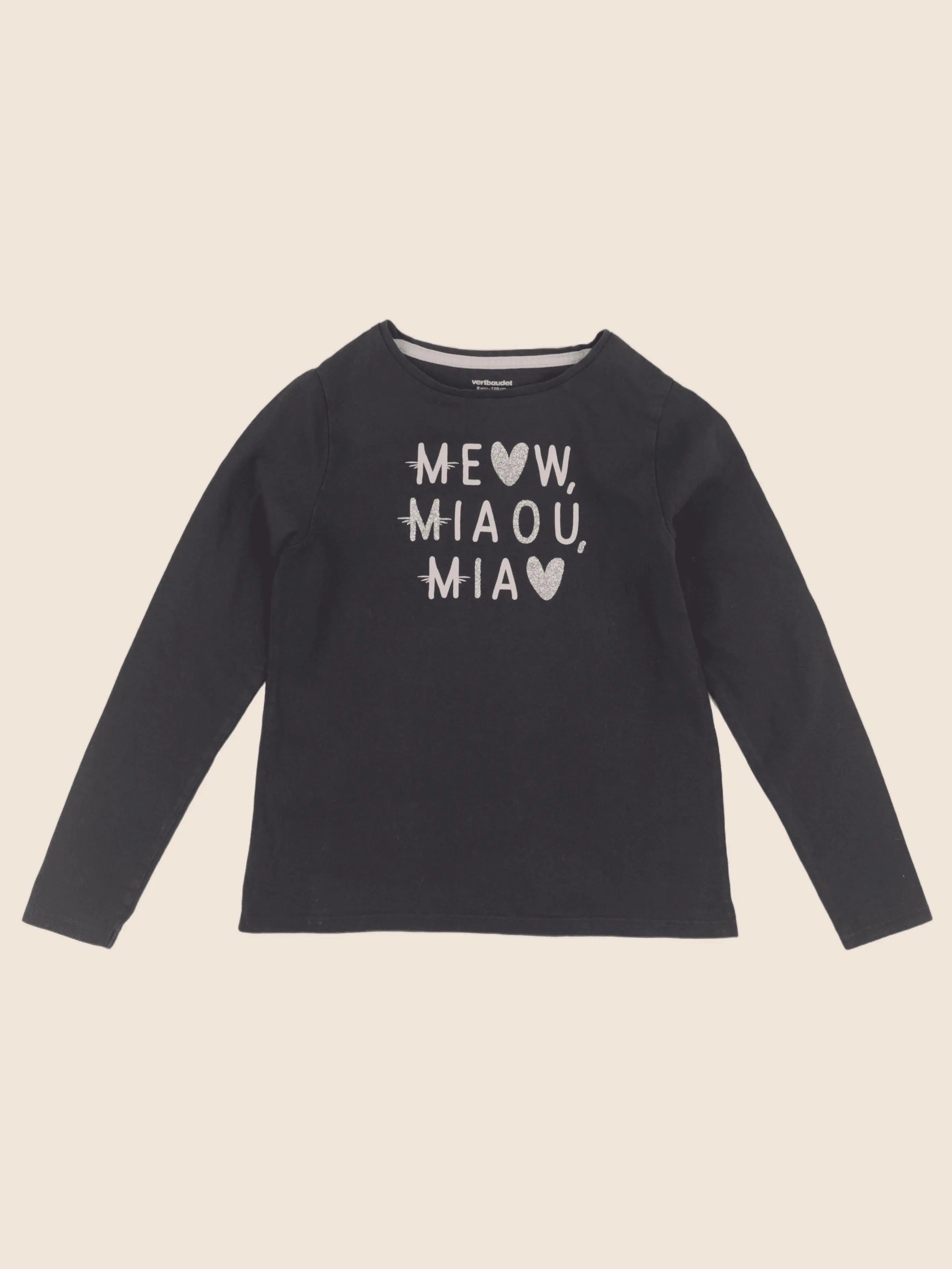 Vertbaudet - tee-shirt gris, or - 8 ans