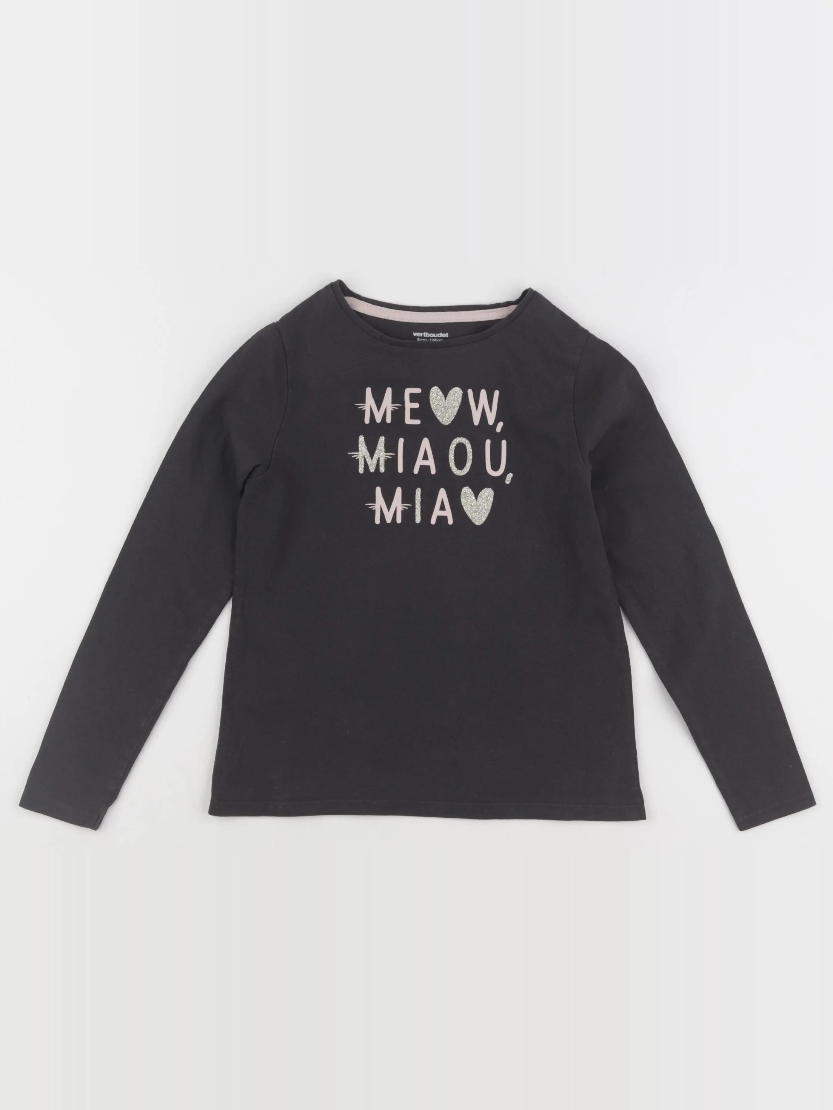 Vertbaudet - tee-shirt gris, or - 8 ans