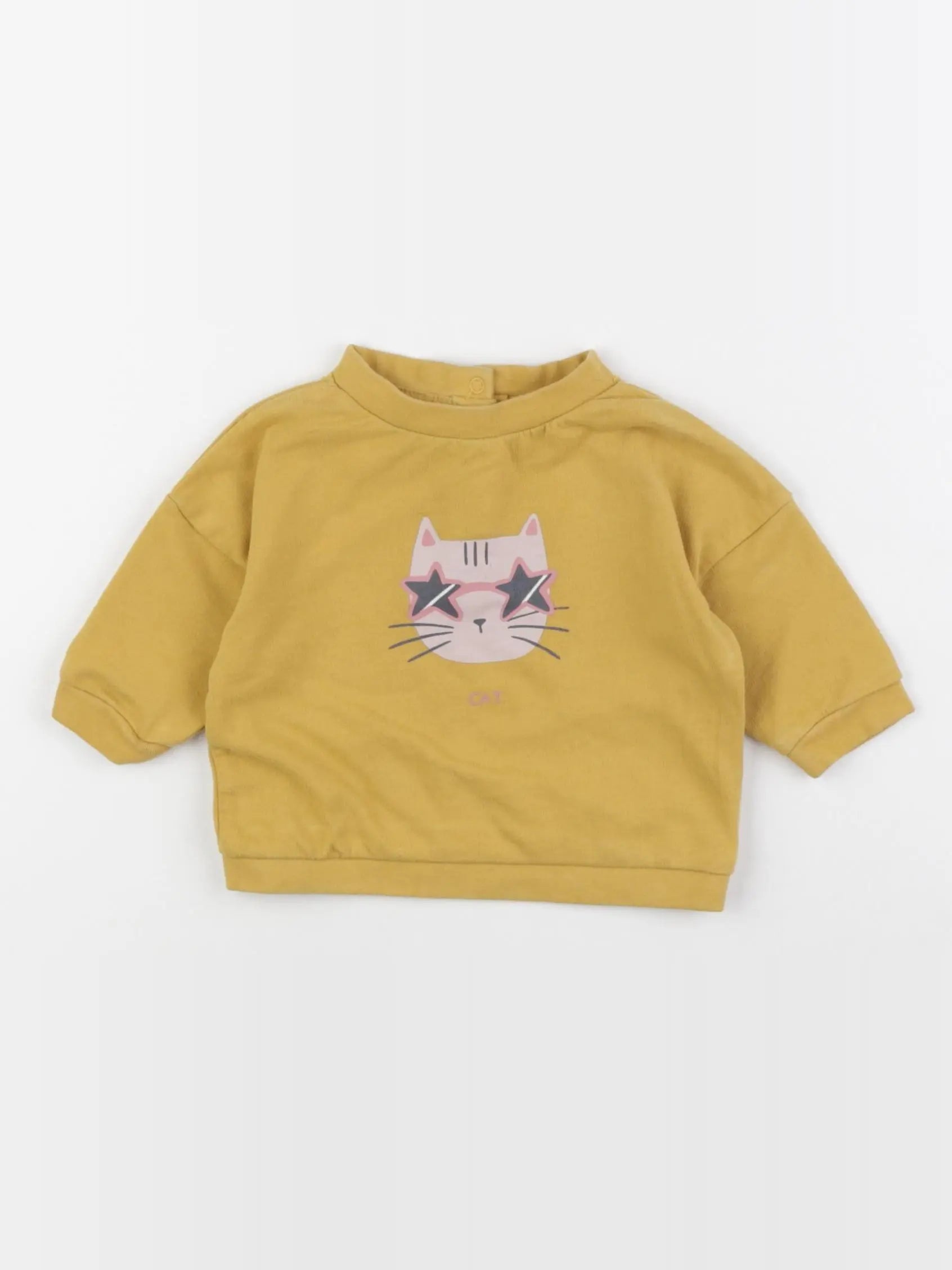 Vertbaudet - sweat jaune - 3 mois