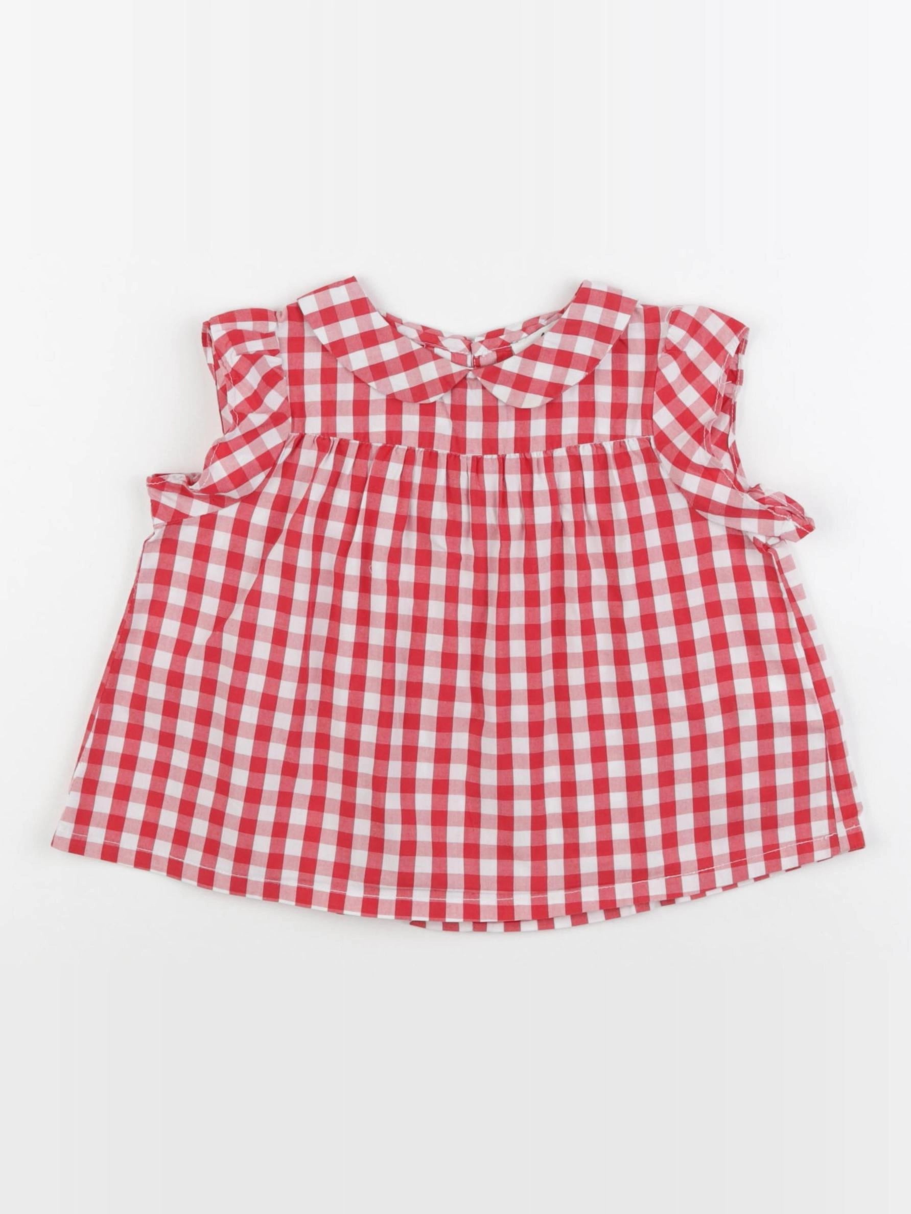 Cyrillus - blouse blanc, rouge - 24 mois