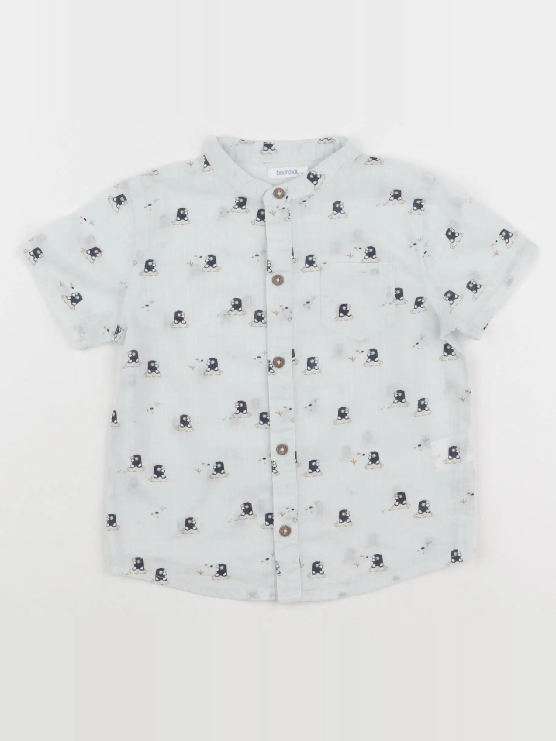 Boutchou - chemise bleu - 18 mois