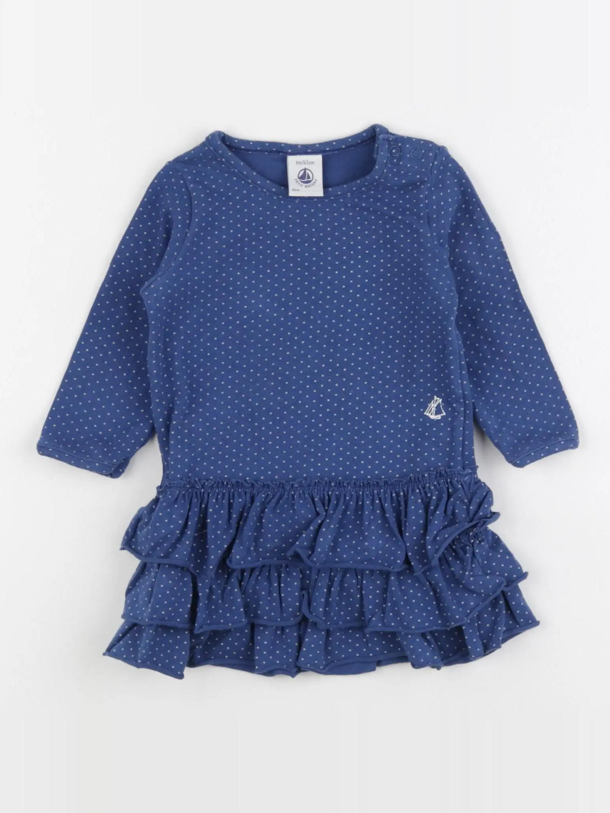 Petit Bateau - robe bleu - 6 mois
