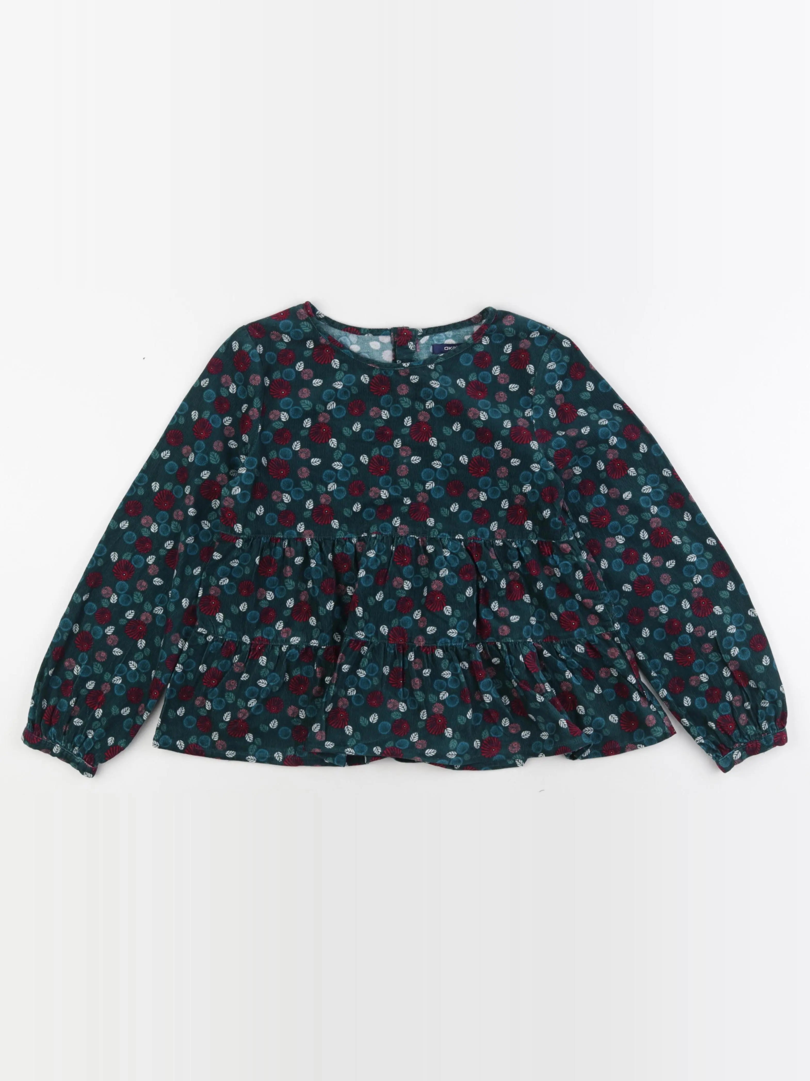 Okaidi - blouse vert, rose - 10 ans