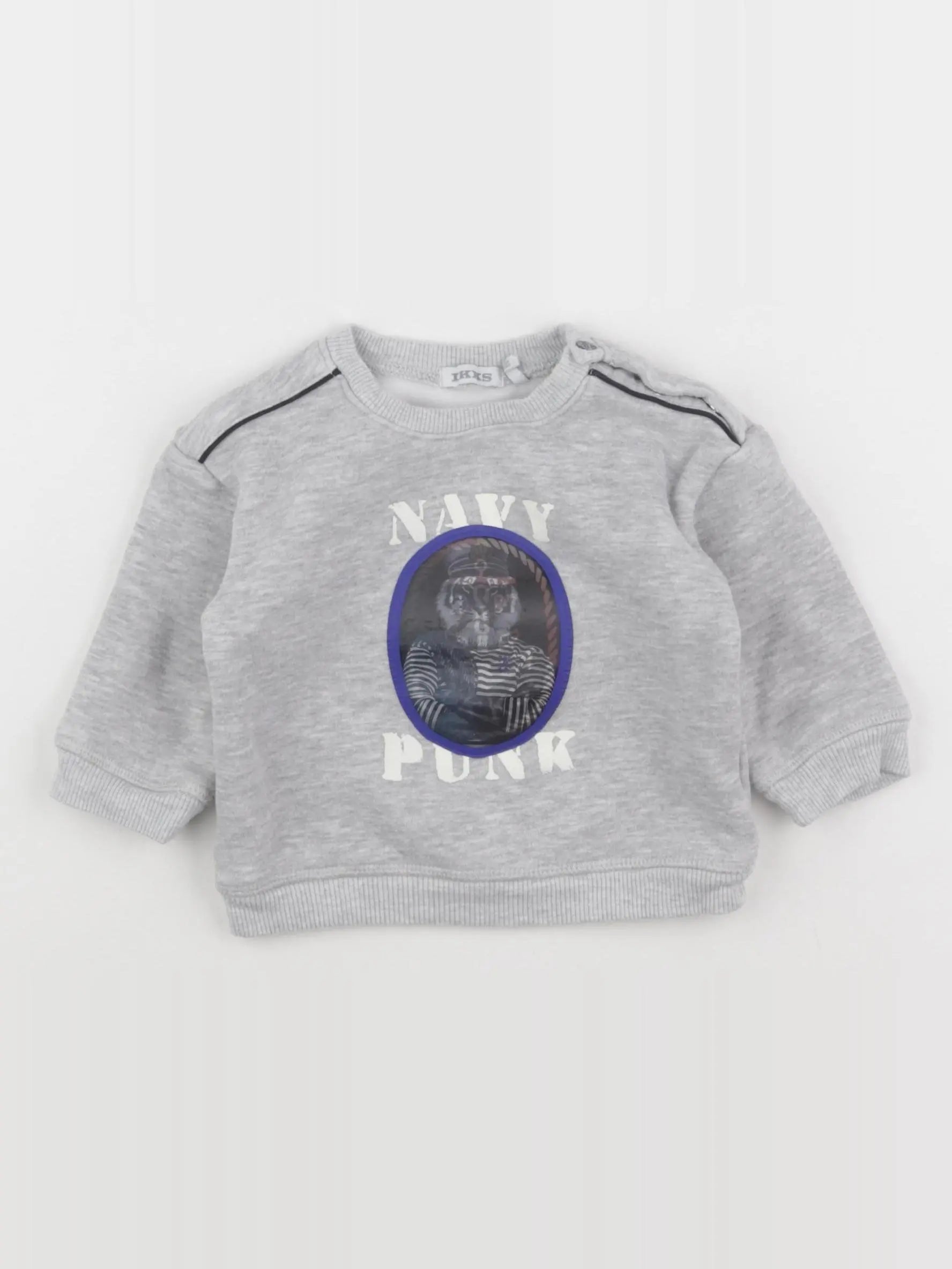 IKKS - sweat gris - 6 mois