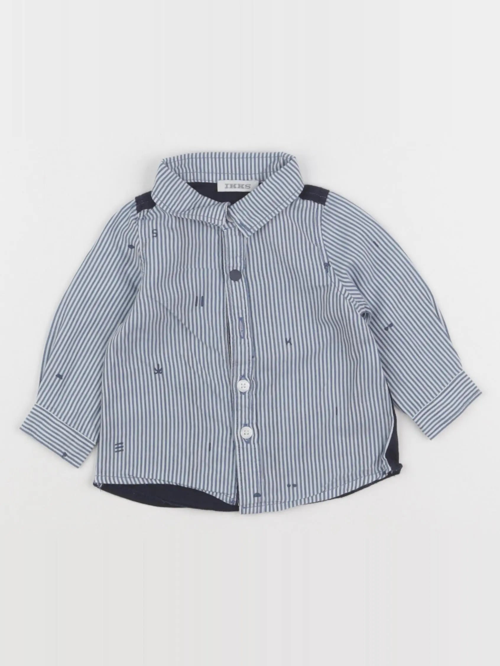 IKKS - chemise bleu, blanc - 3 mois