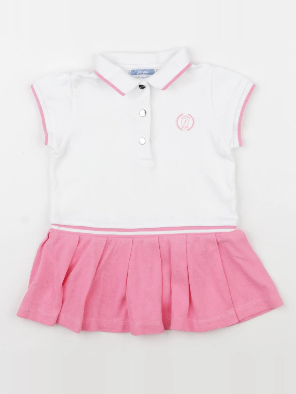 Jacadi - robe blanc, rose - 24 mois