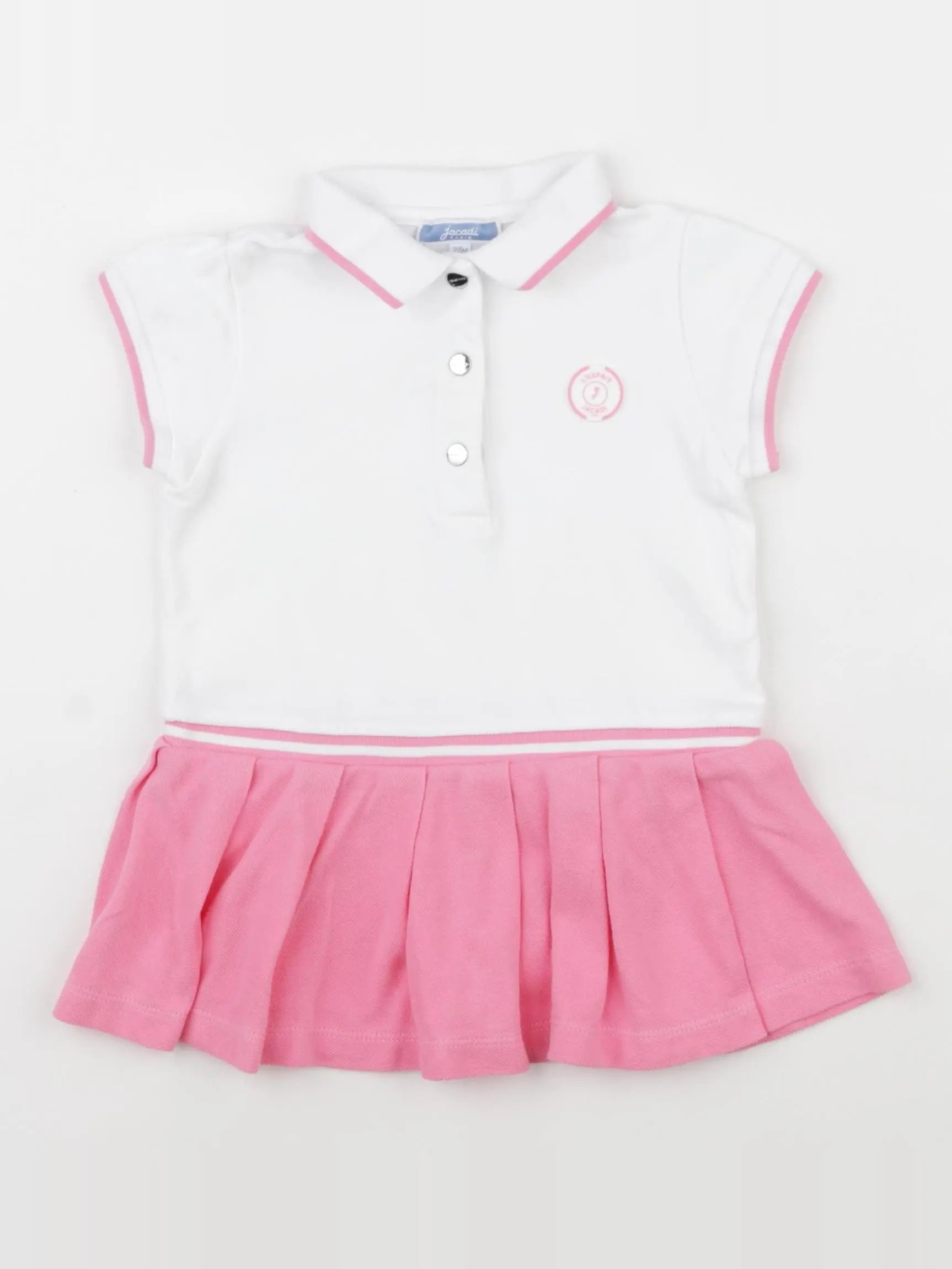 Jacadi - robe blanc, rose - 24 mois