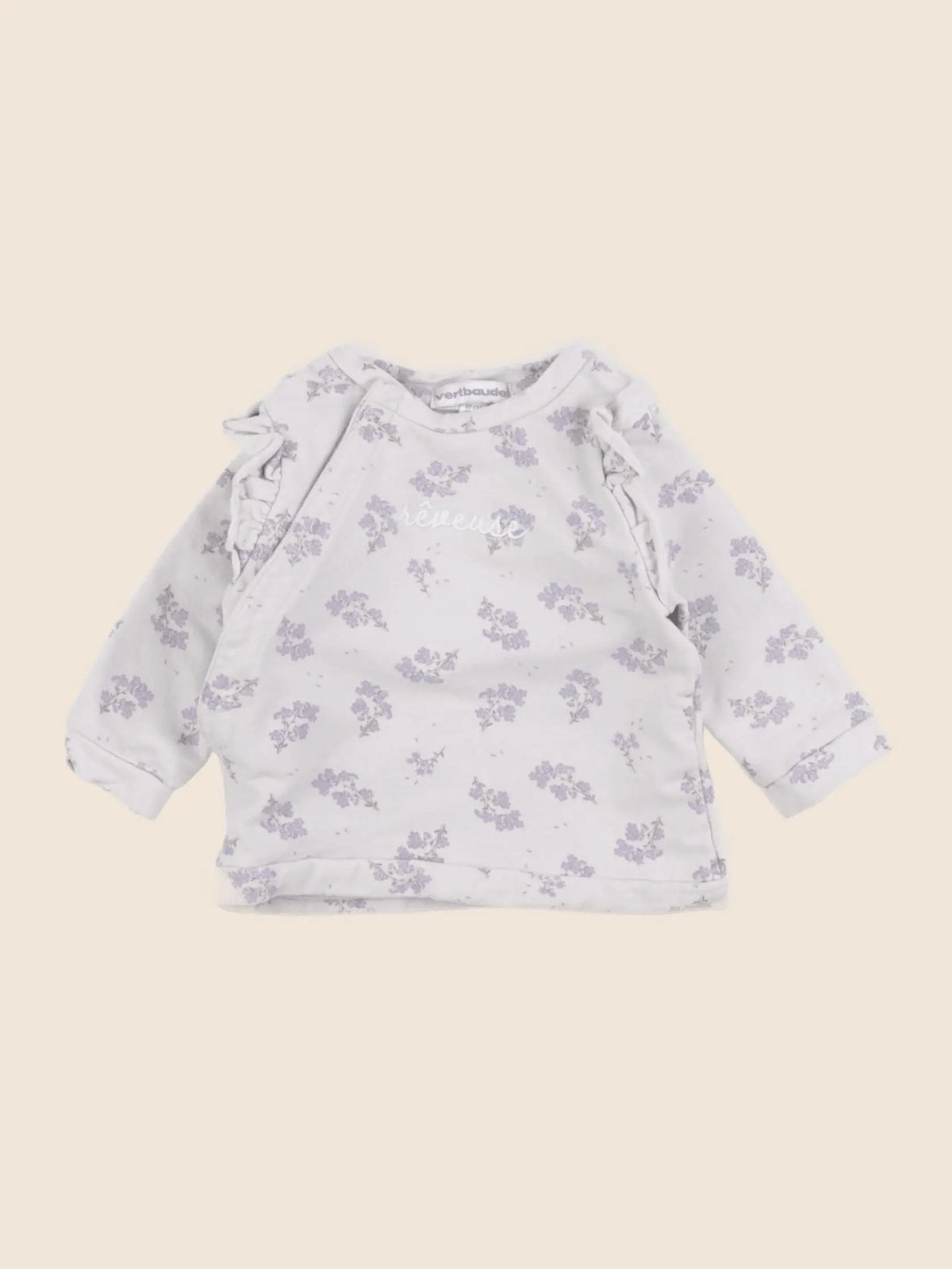 Vertbaudet - sweat violet - 6 mois