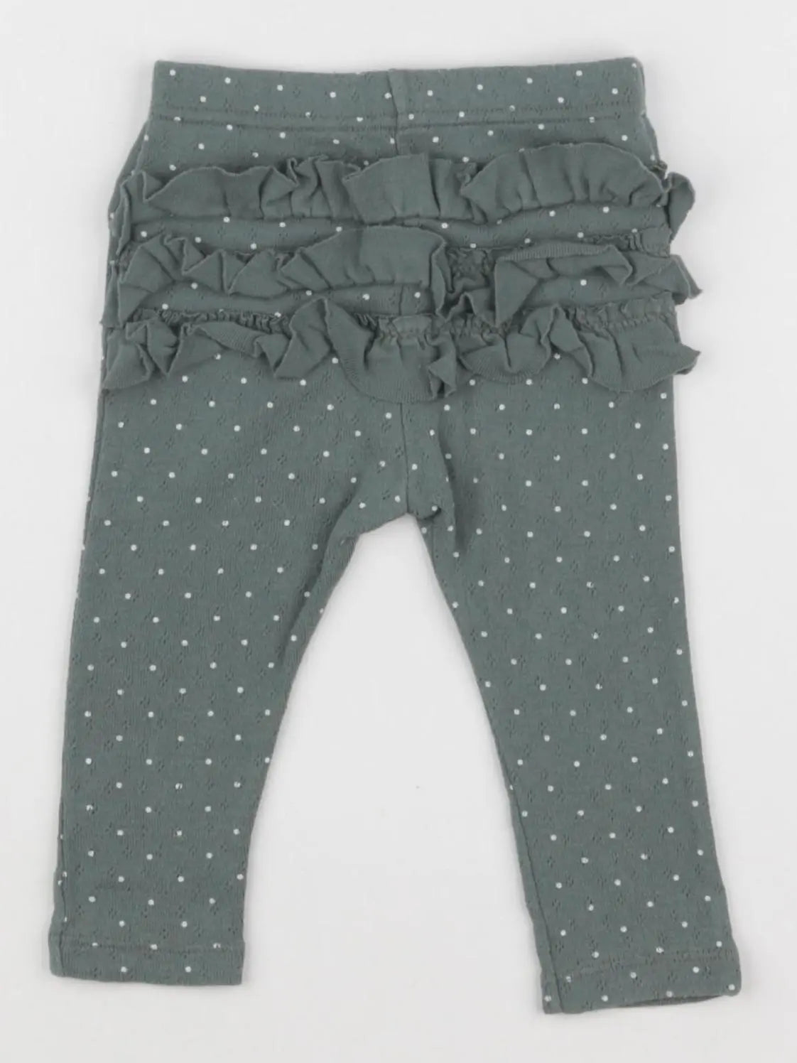 Petit Bateau - legging volants au dos vert - 6 mois