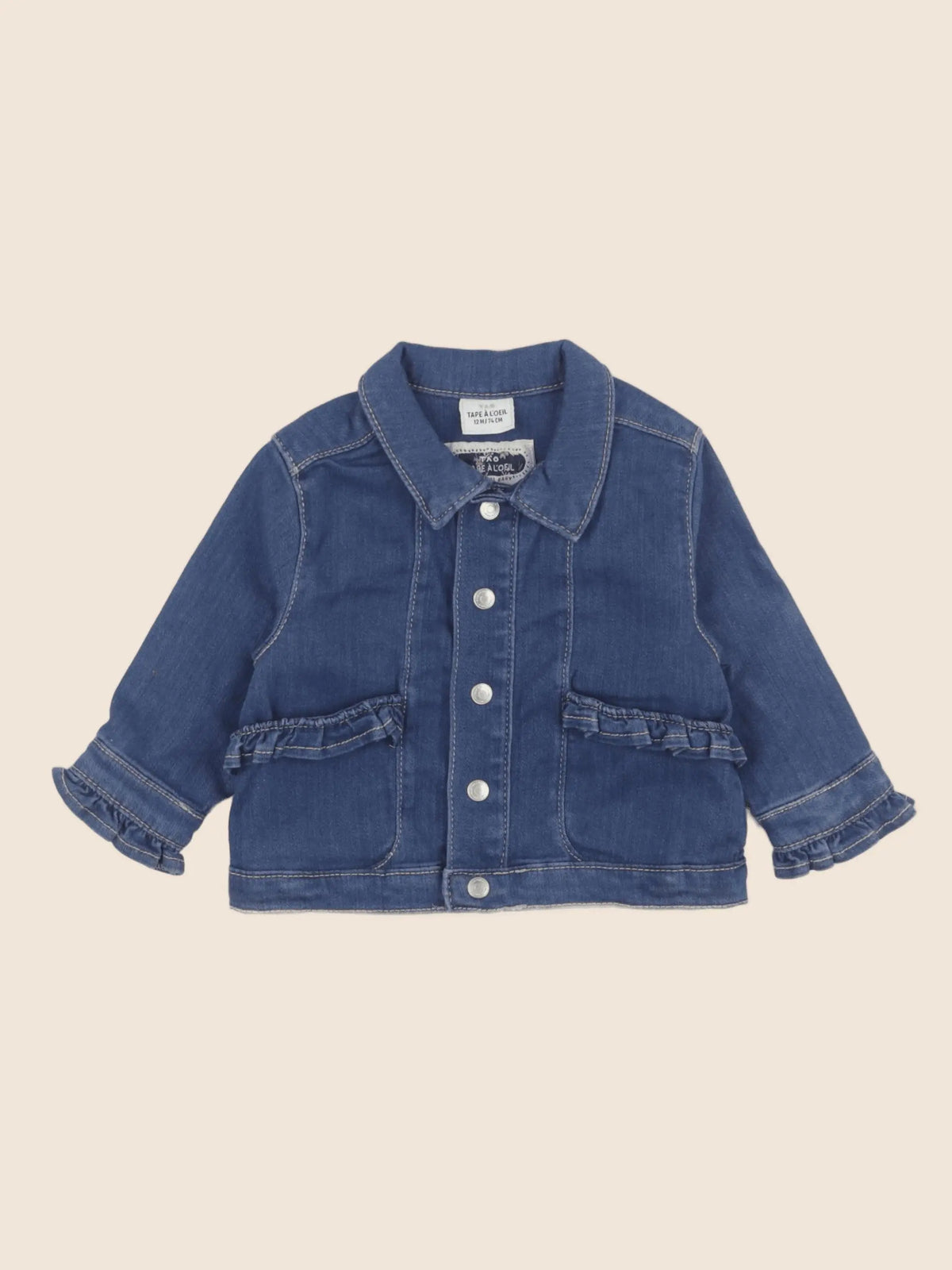 Tape à l'oeil - veste imprimé au dos bleu - 12 mois