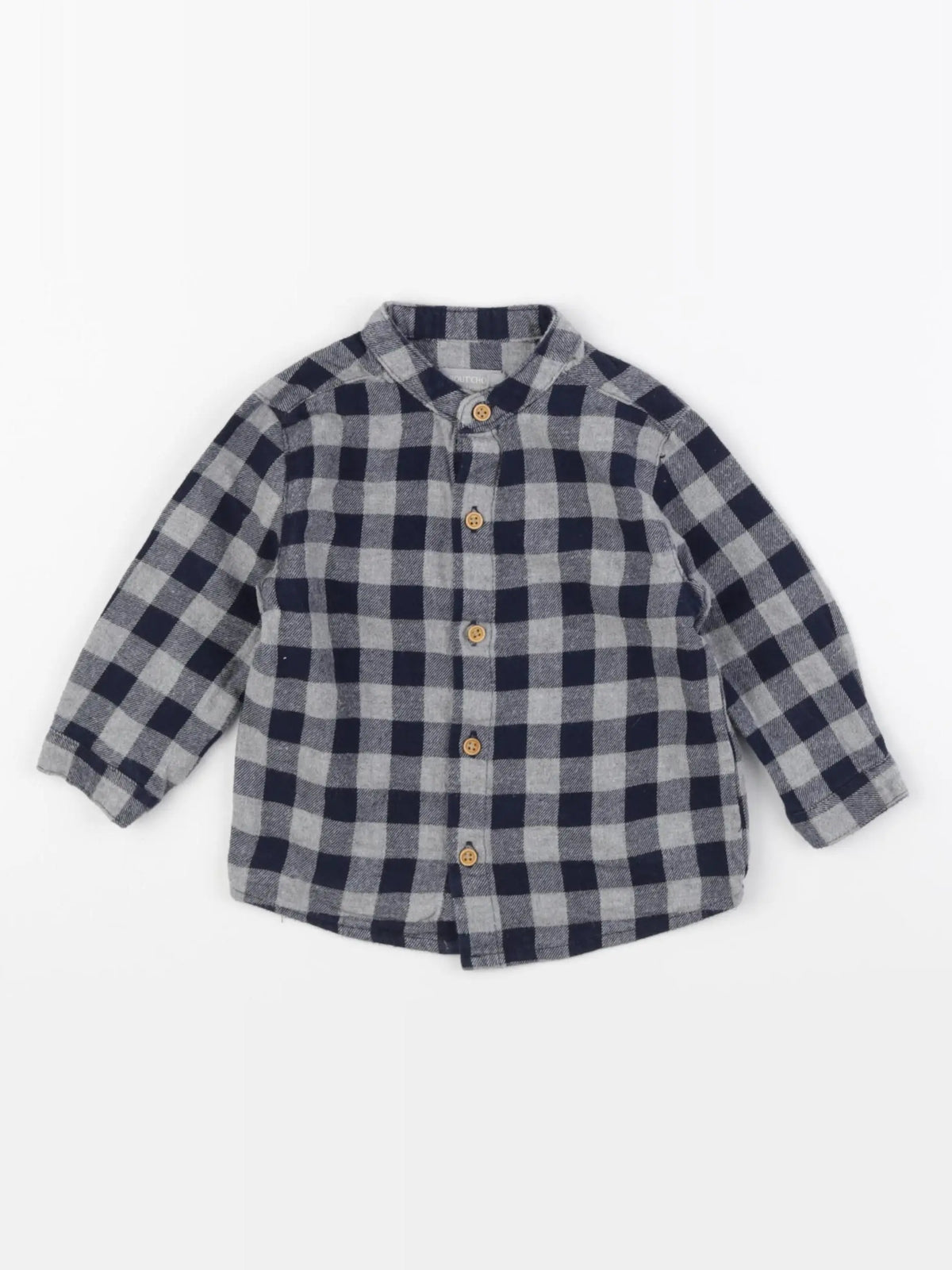 Boutchou - chemise gris, bleu - 9 mois