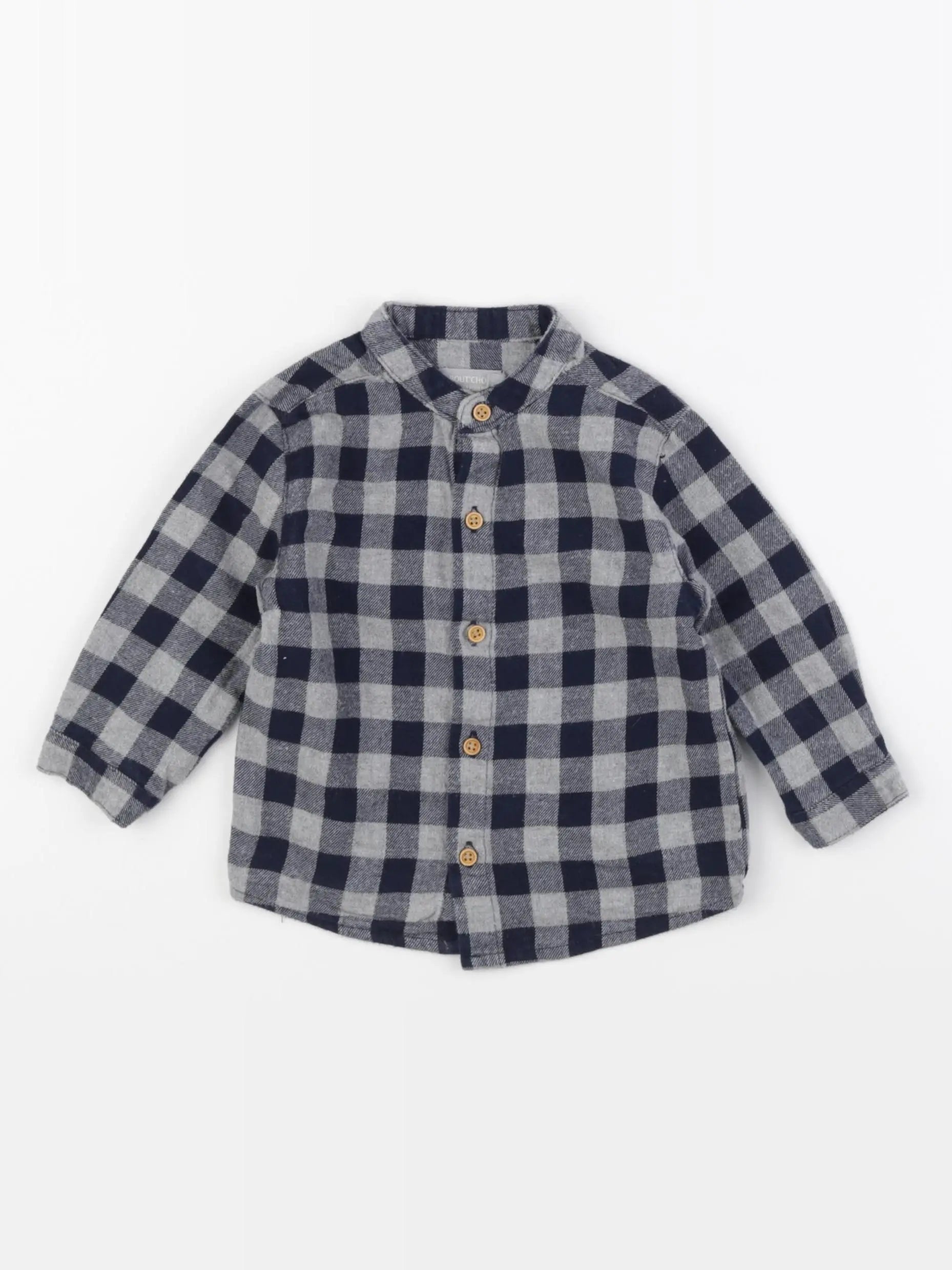 Boutchou - chemise gris, bleu - 9 mois