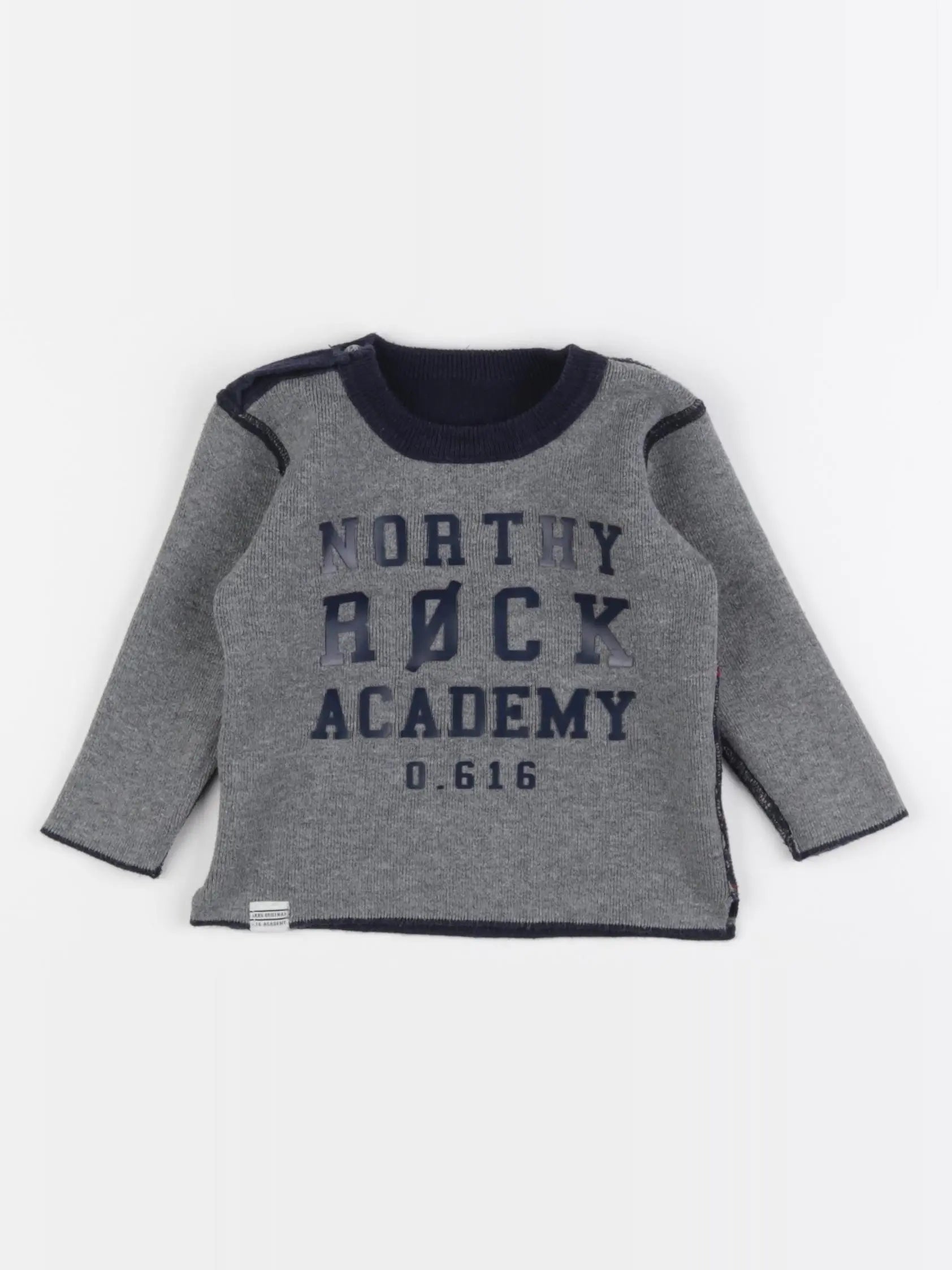 IKKS - pull bleu, gris - 6 mois