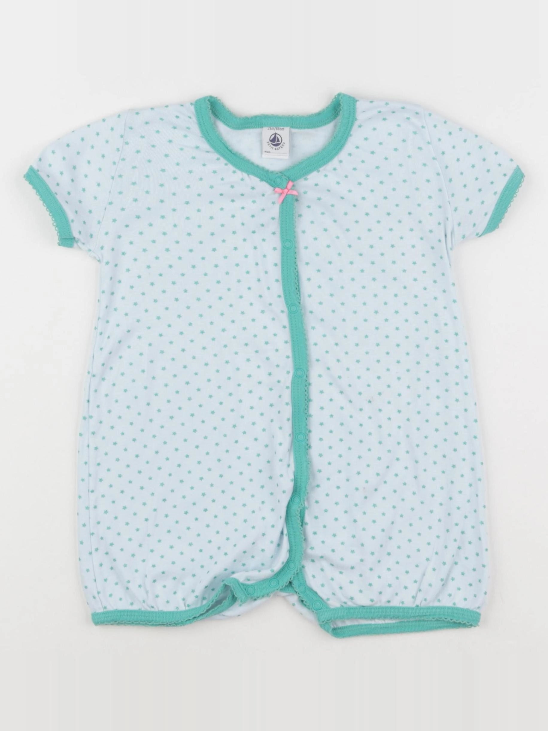 Petit Bateau - pyjama coton vert - 2 ans