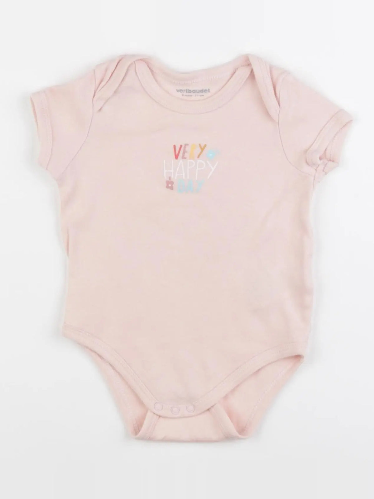 Vertbaudet - body rose - 9 mois