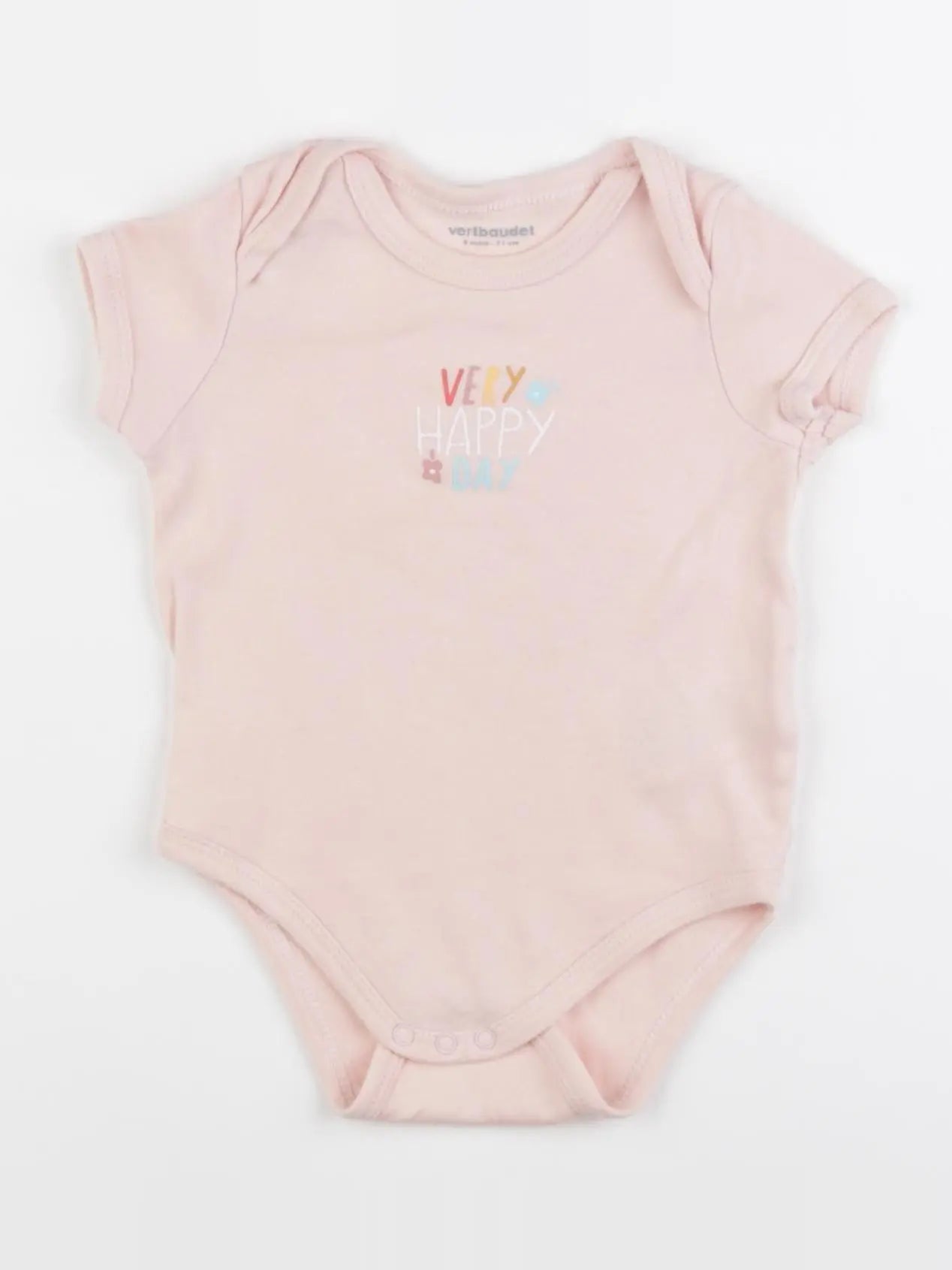 Vertbaudet - body rose - 9 mois