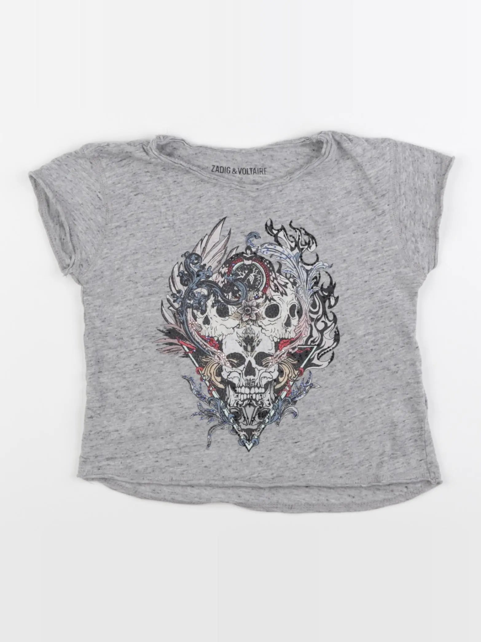 Zadig & Voltaire - tee-shirt gris - 4 ans