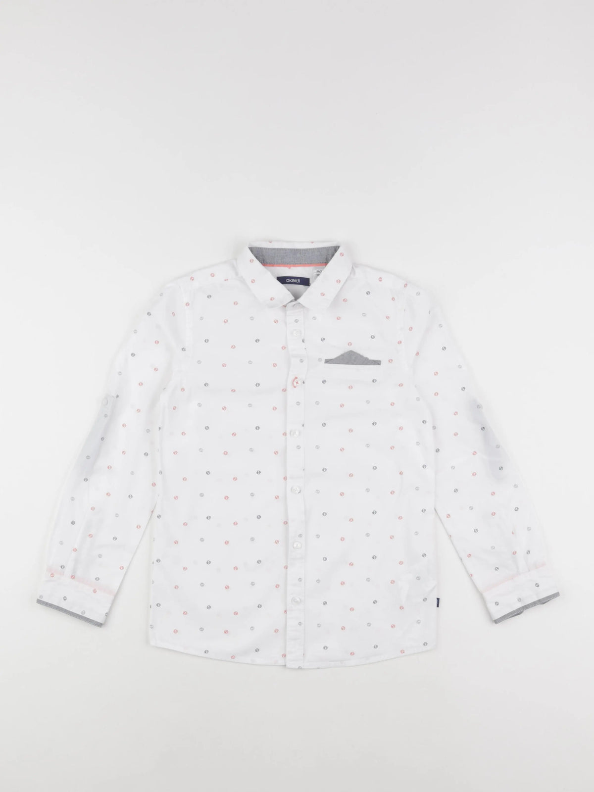 Okaidi - chemise blanc, multicolore - 8 ans
