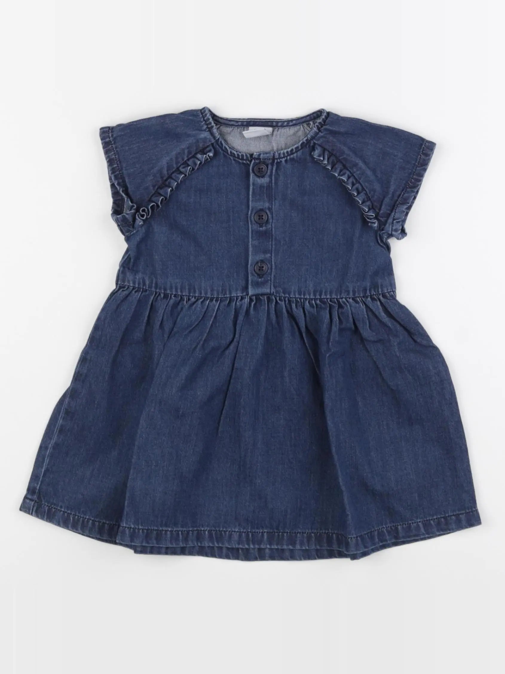 Petit Bateau - robe bleu - 12 mois