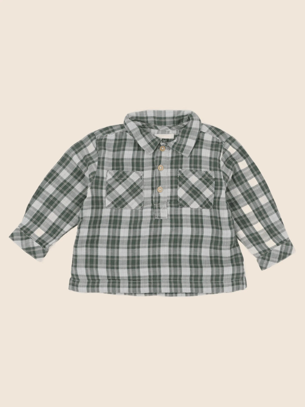 Boutchou - chemise vert - 12 mois