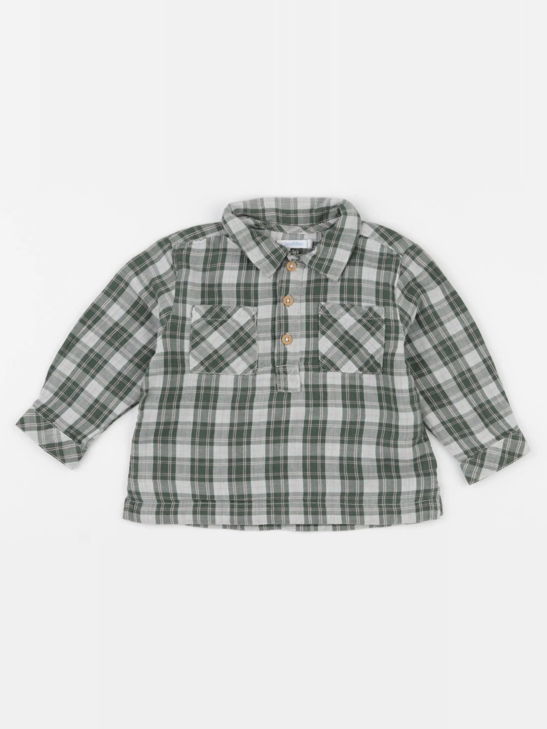 Boutchou - chemise vert - 12 mois
