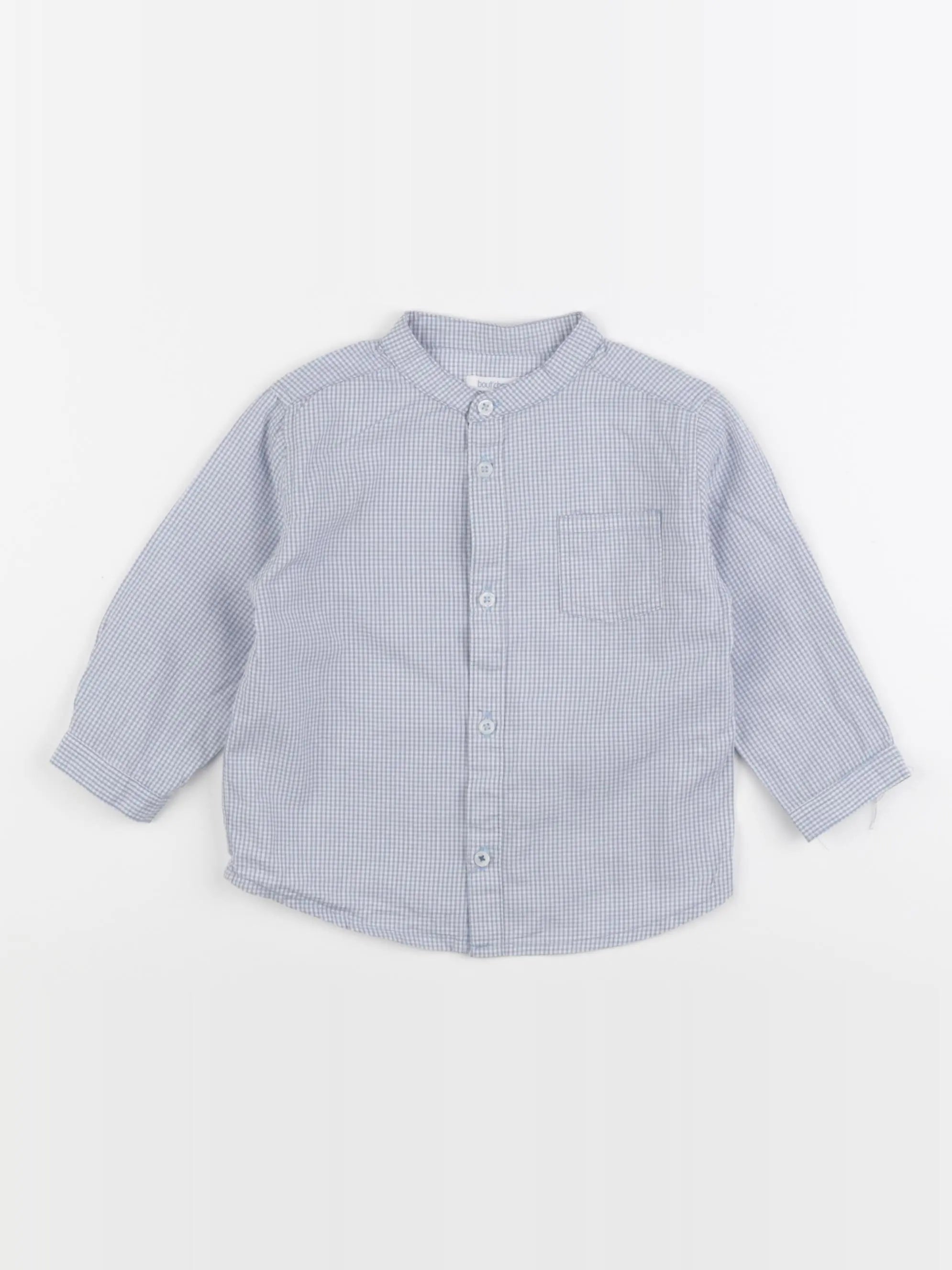 Boutchou - chemise bleu - 12 mois
