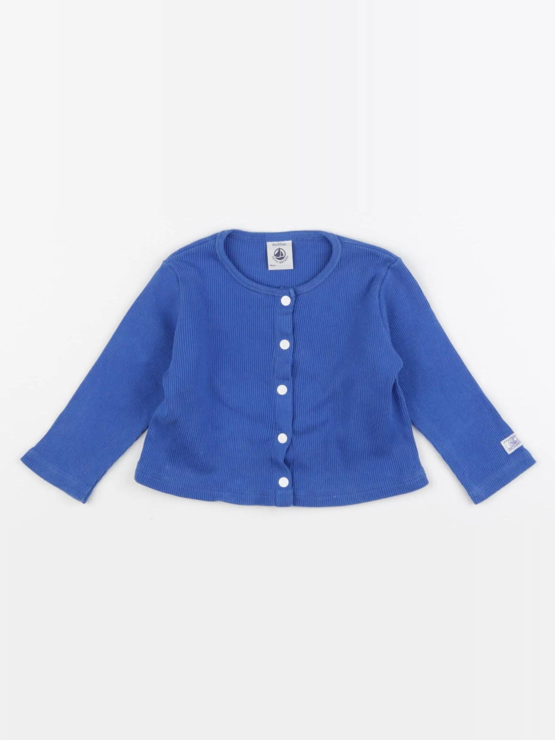 Petit Bateau - tee-shirt bleu - 6 mois