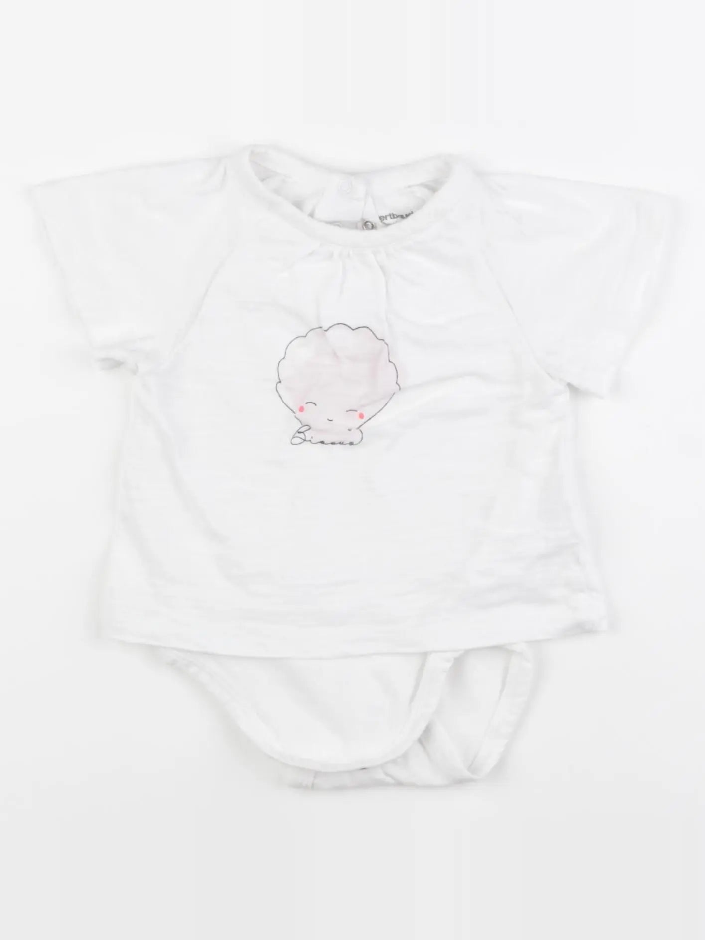 Vertbaudet - body tee-shirt blanc - 6 mois