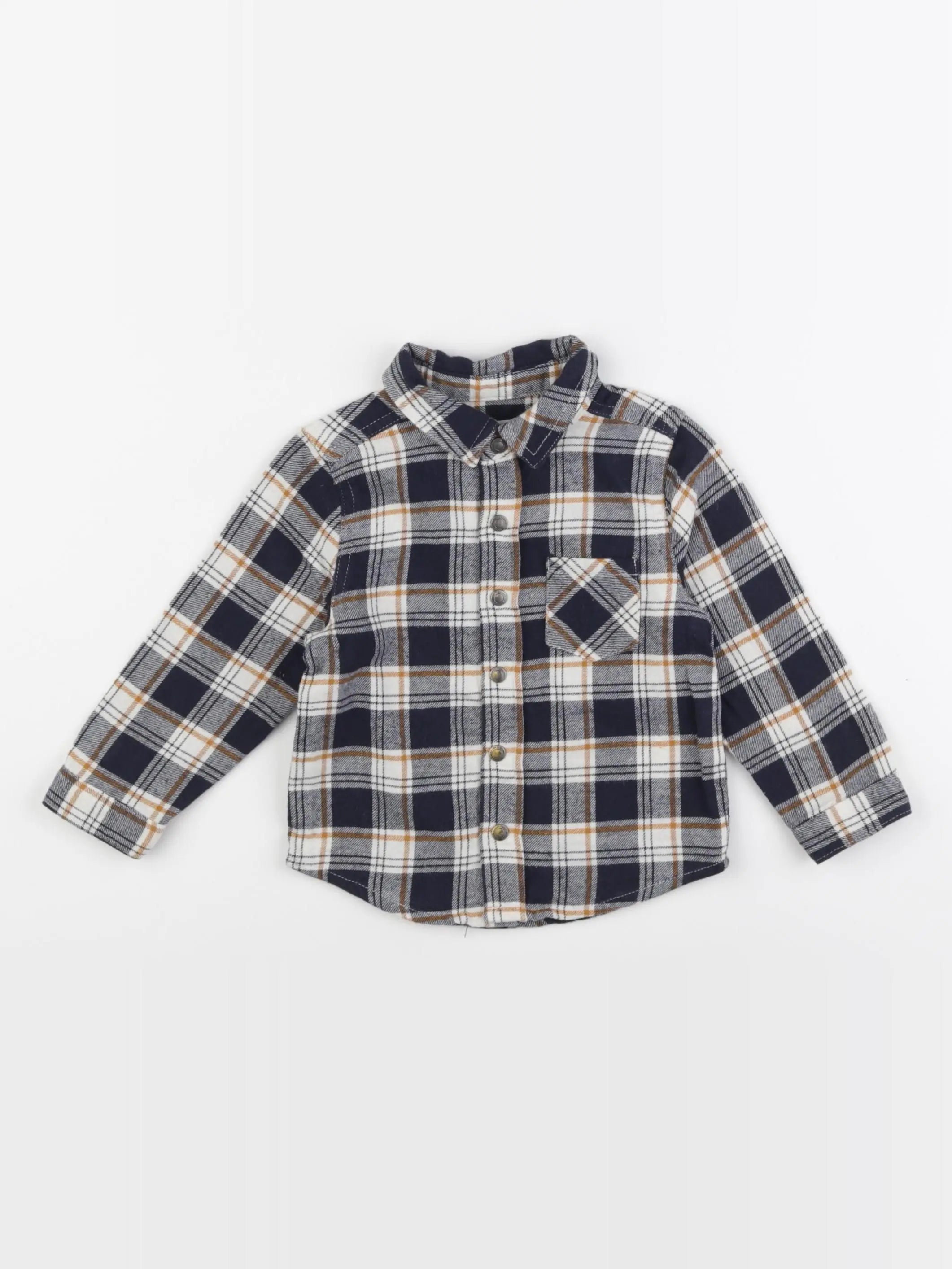 Vertbaudet - chemise bleu, jaune - 18 mois