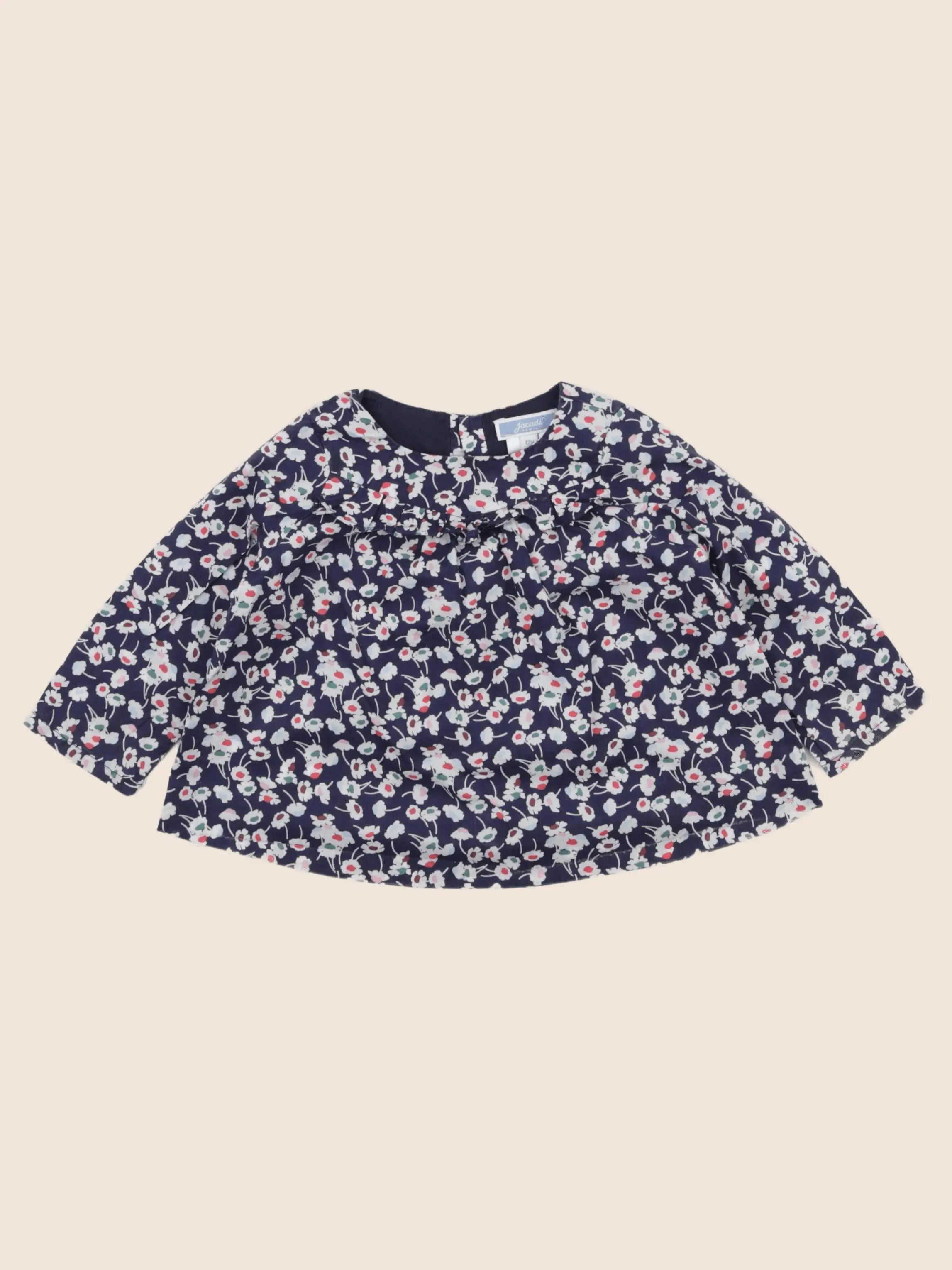 Jacadi - blouse liberty bleu - 12 mois