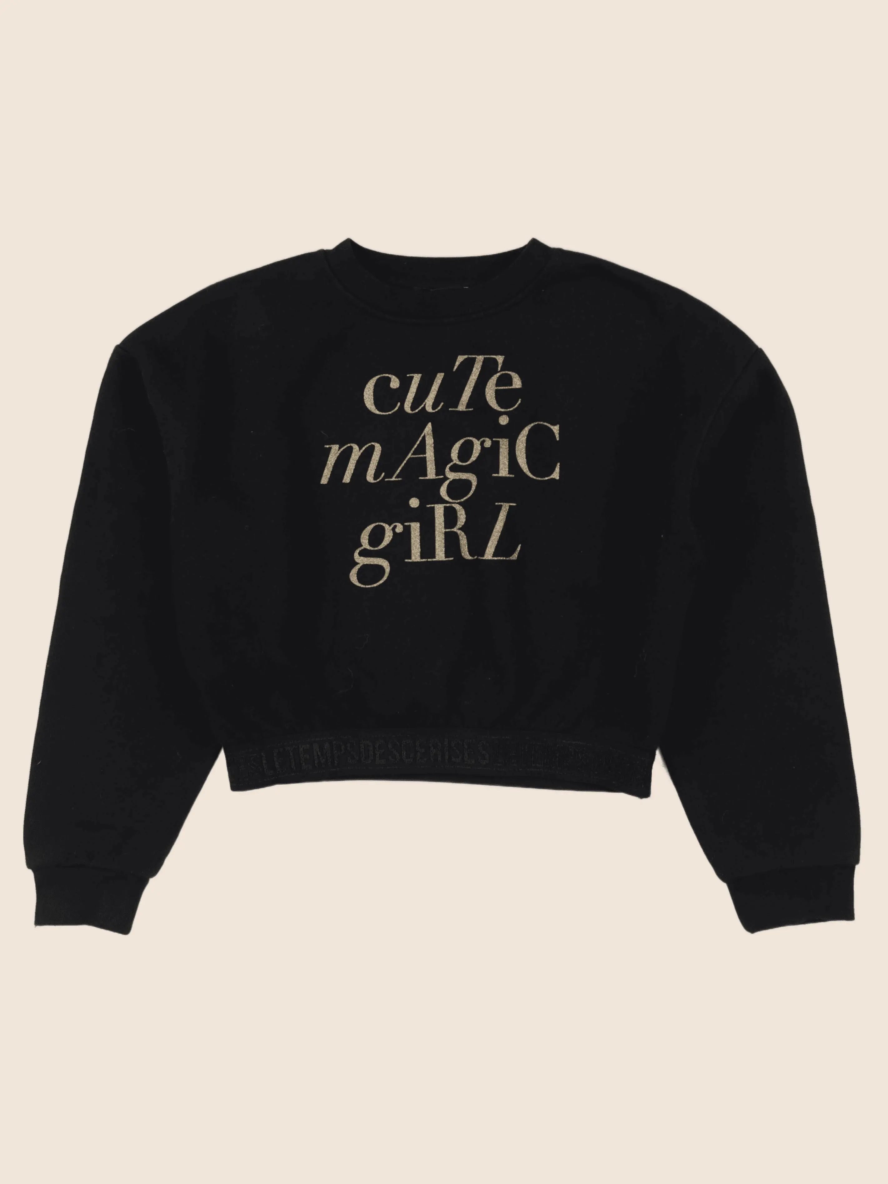 Le temps des cerises  - sweat noir, or - 10 ans