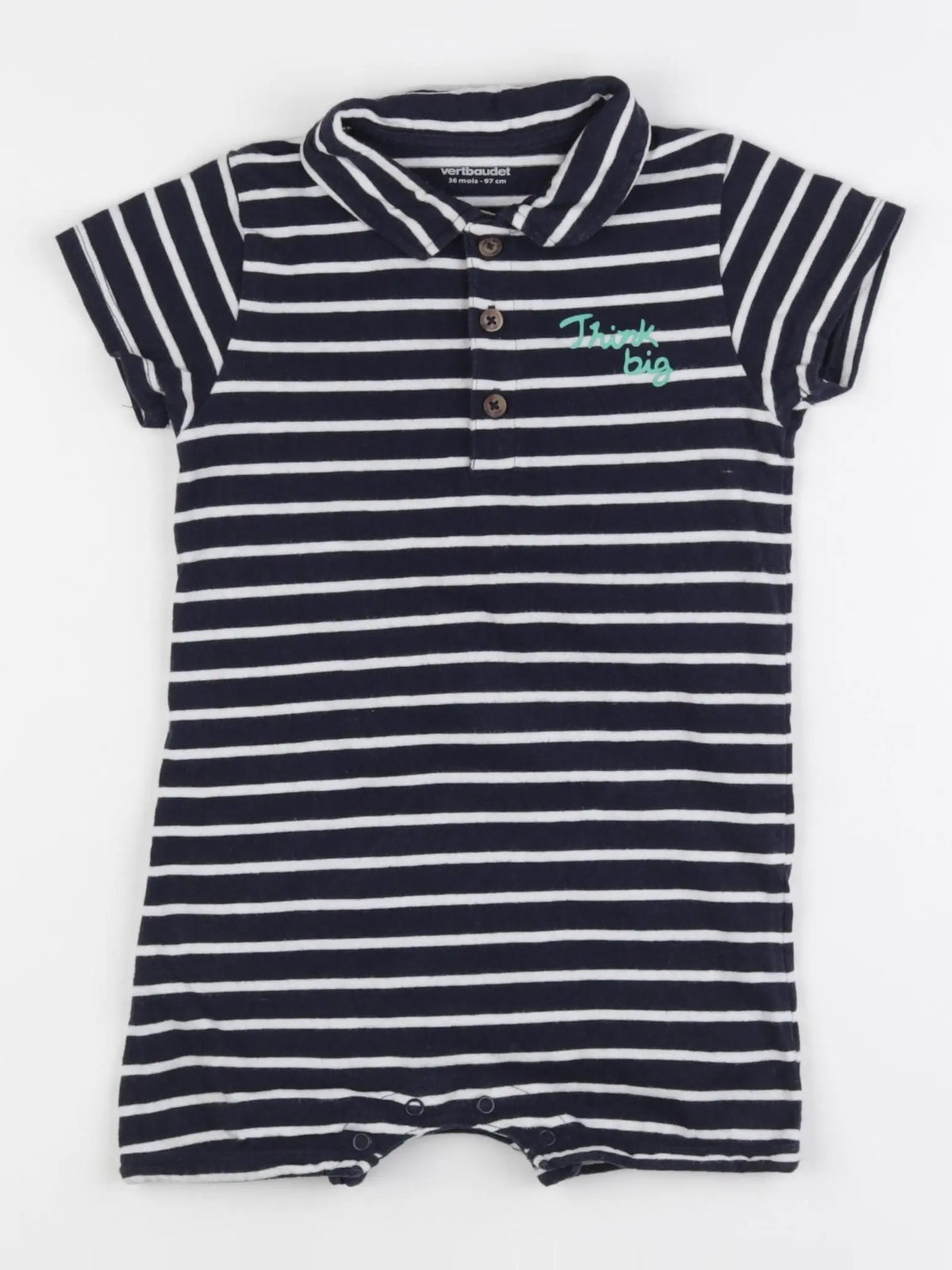 Vertbaudet - combinaison blanc, bleu - 36 mois