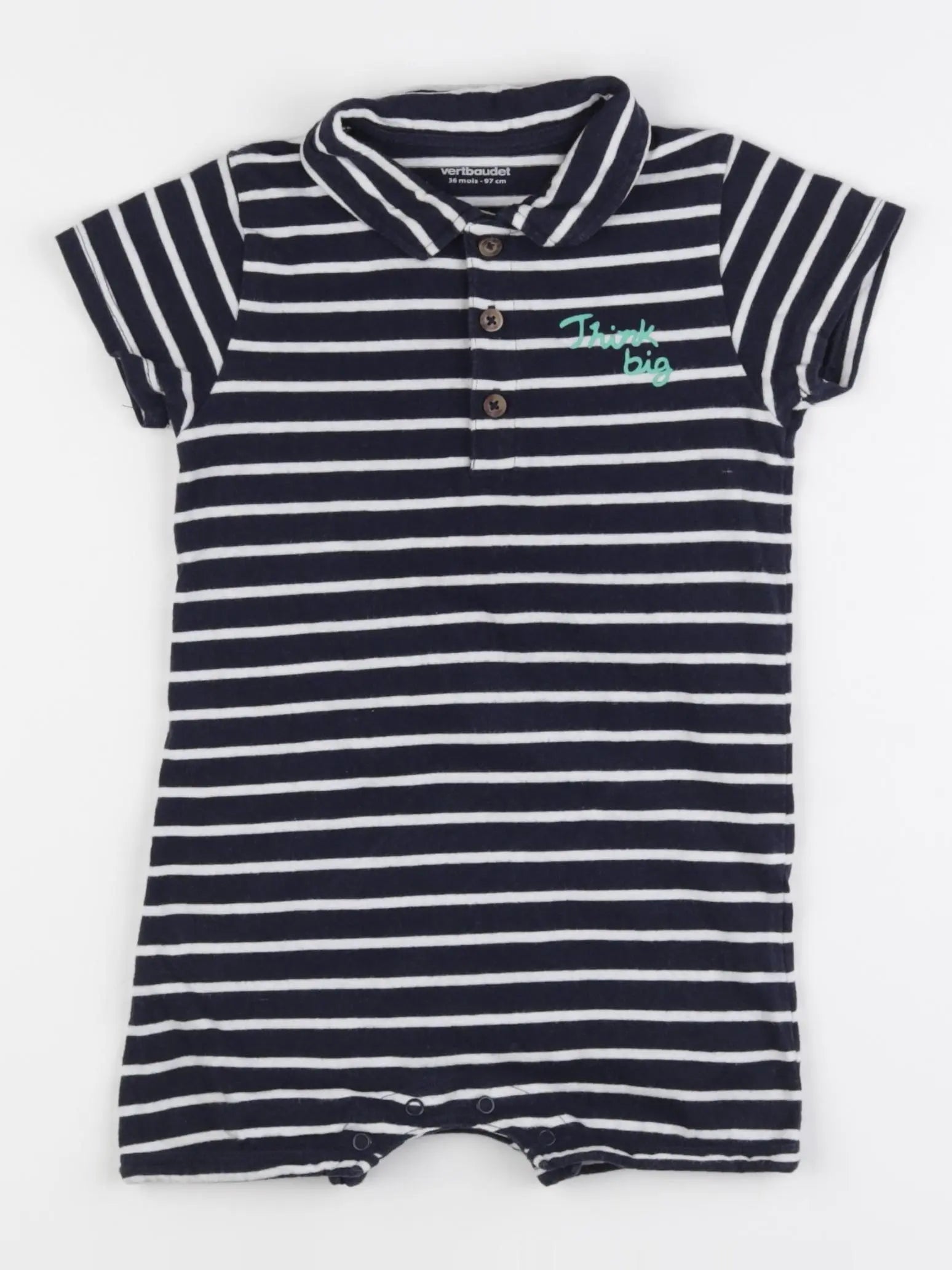Vertbaudet - combinaison blanc, bleu - 36 mois