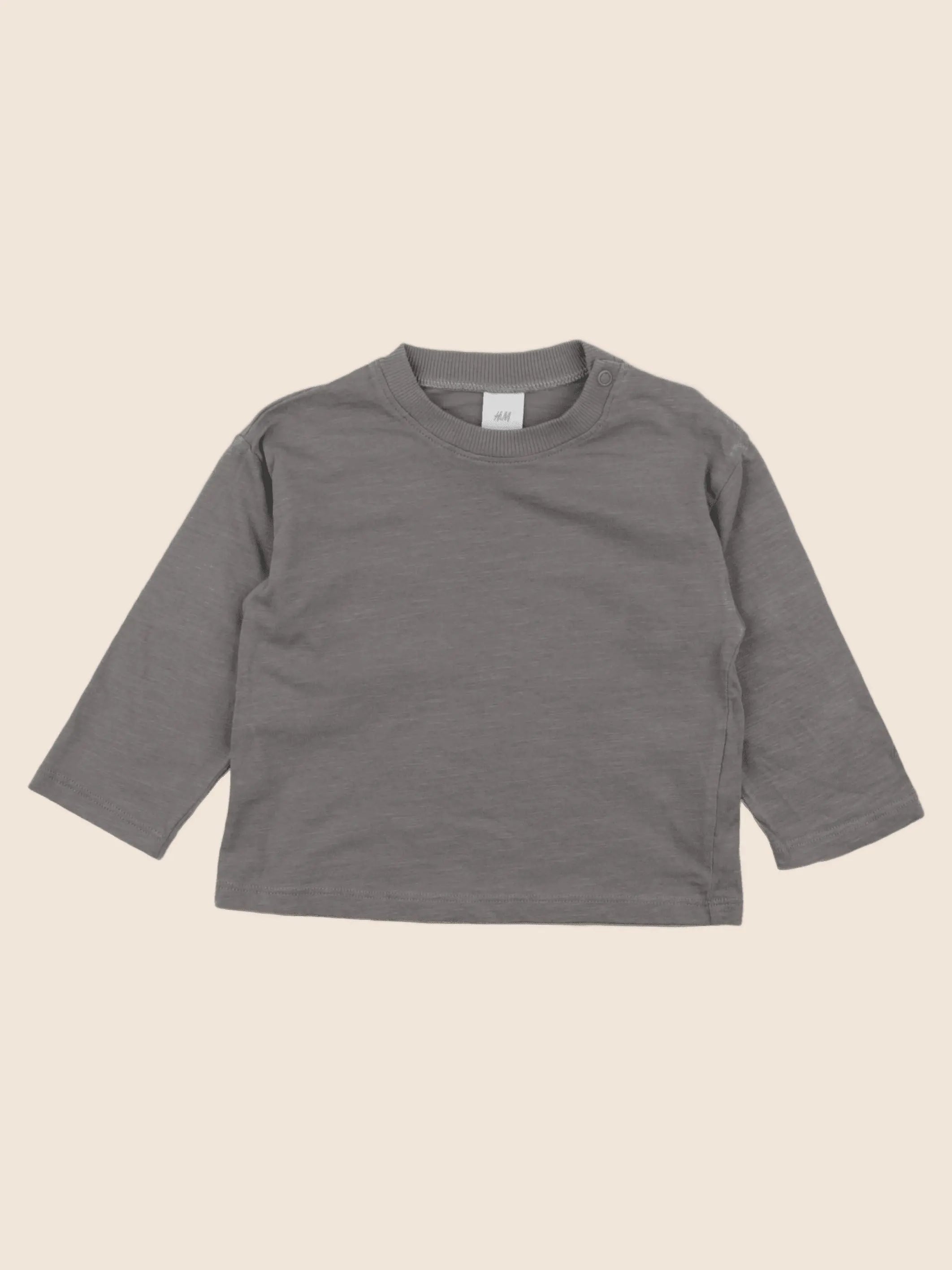 H&M - tee-shirt taupe - 6/9 mois