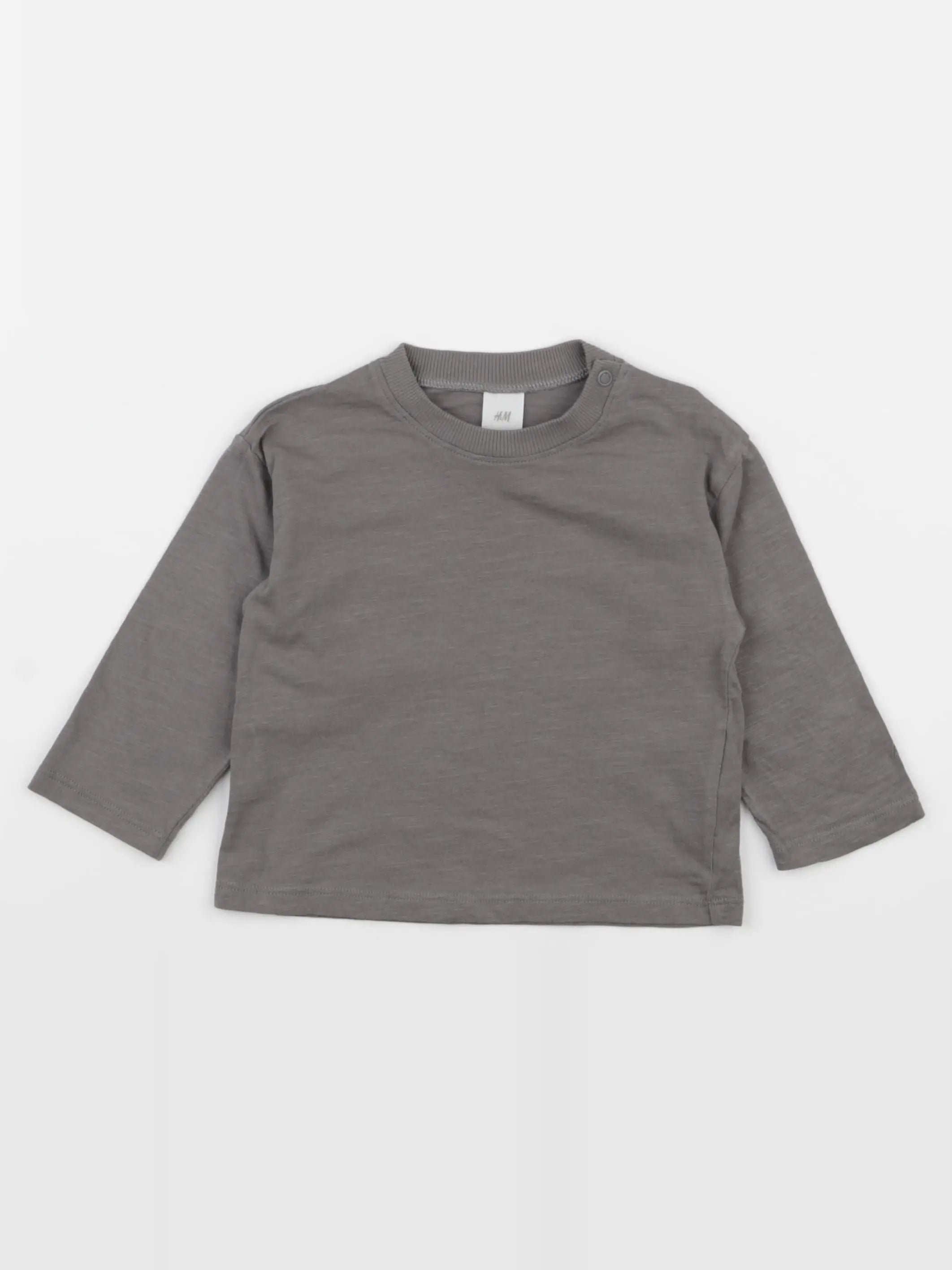 H&M - tee-shirt taupe - 6/9 mois