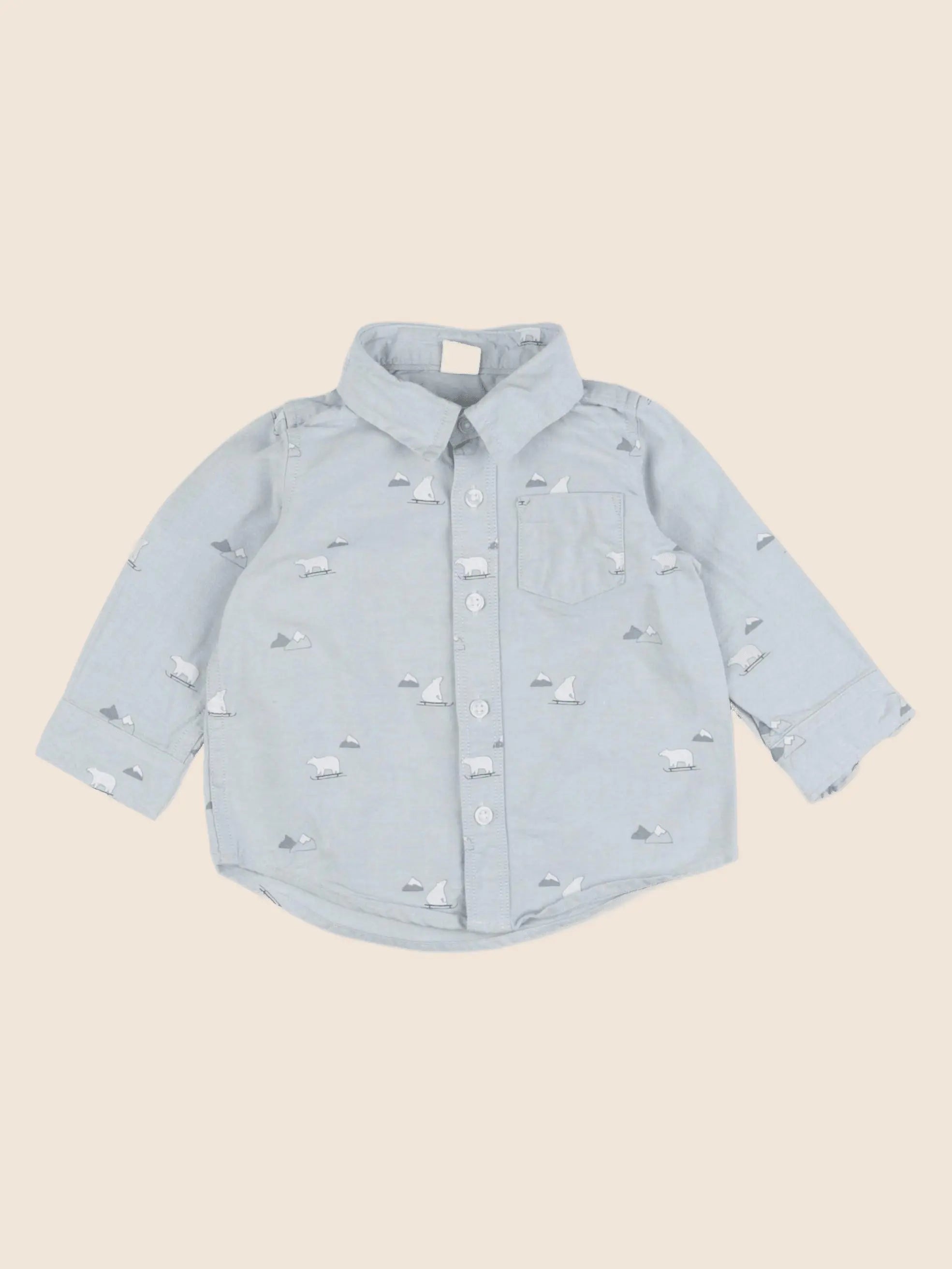 GAP - chemise bleu - 6/12 mois