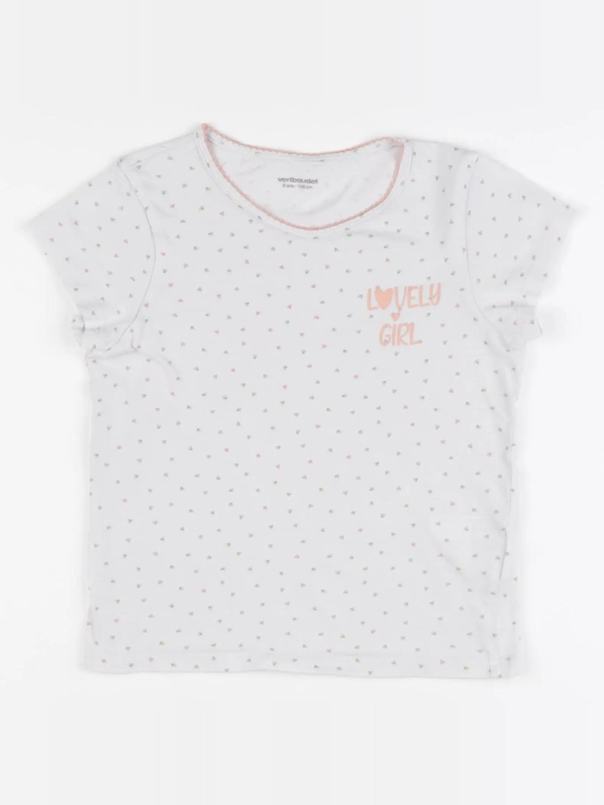 Vertbaudet - maillot de corps blanc, orange - 8 ans