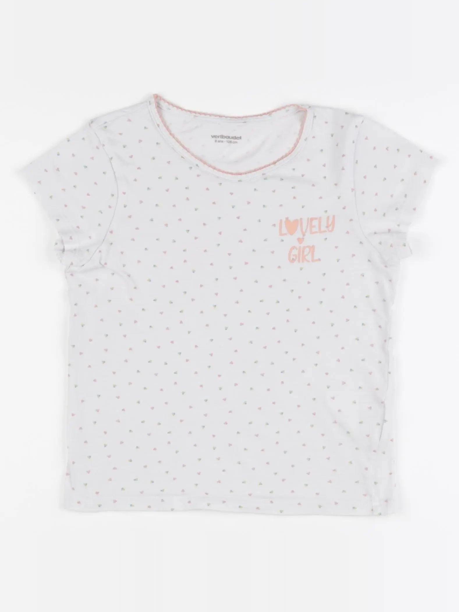 Vertbaudet - maillot de corps blanc, orange - 8 ans