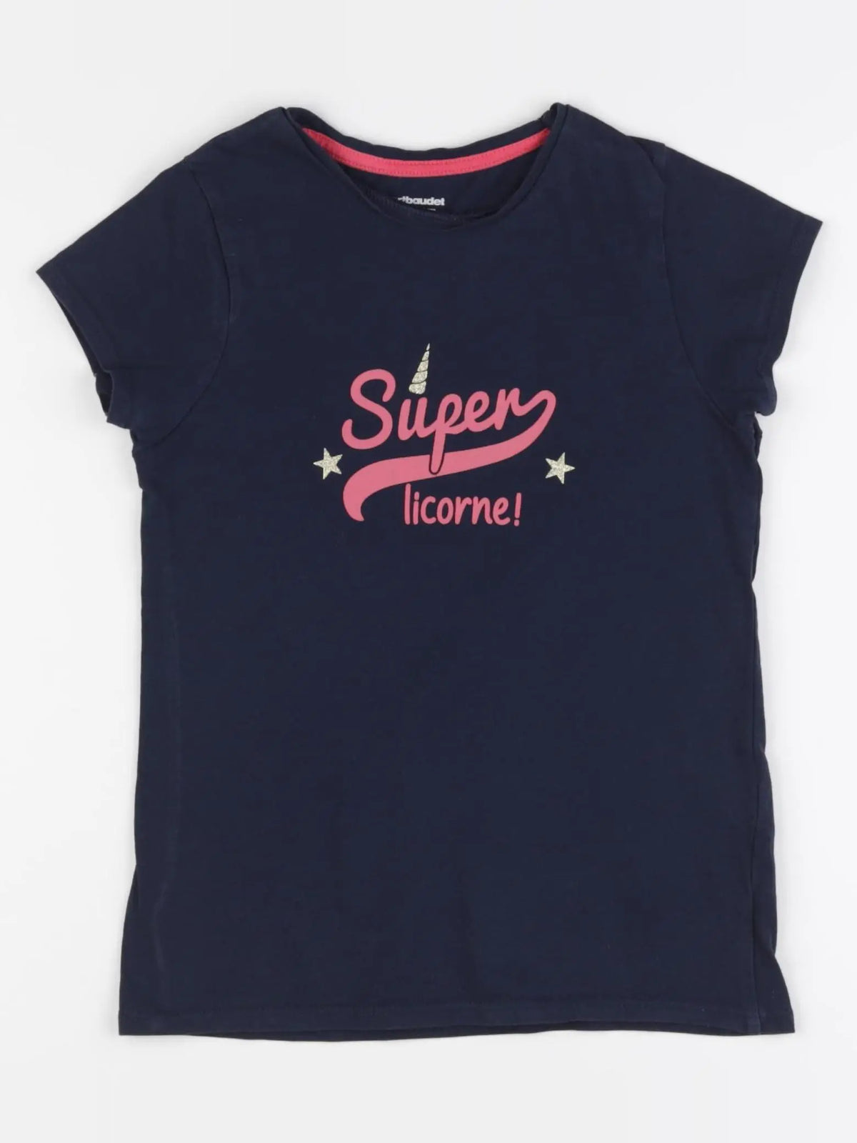 Vertbaudet - tee-shirt bleu - 8 ans