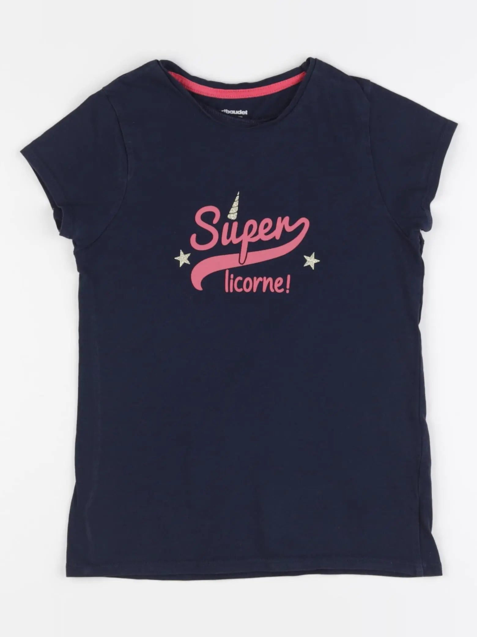 Vertbaudet - tee-shirt bleu - 8 ans