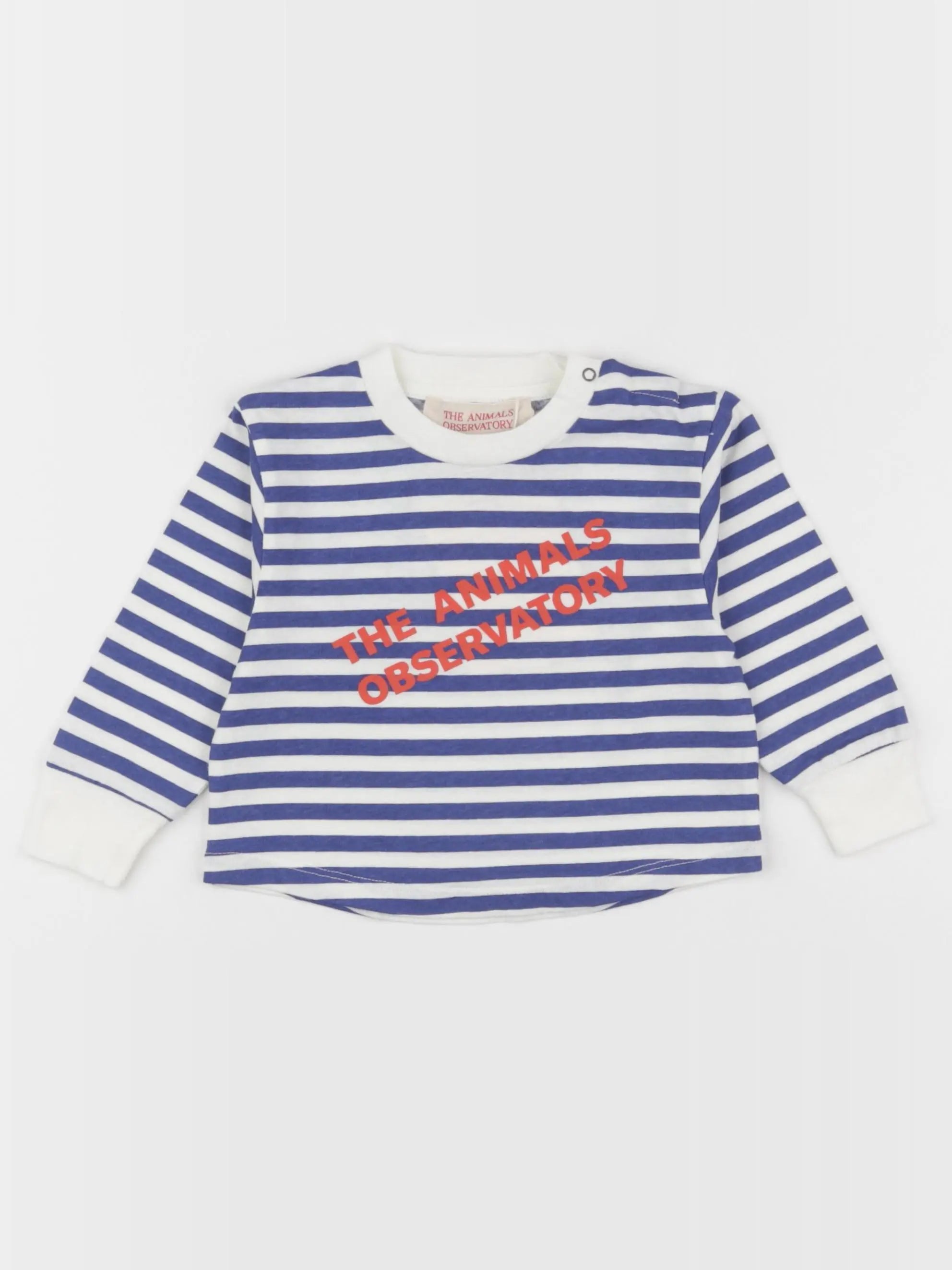 The animals observatory - tee-shirt bleu, blanc - 6 mois