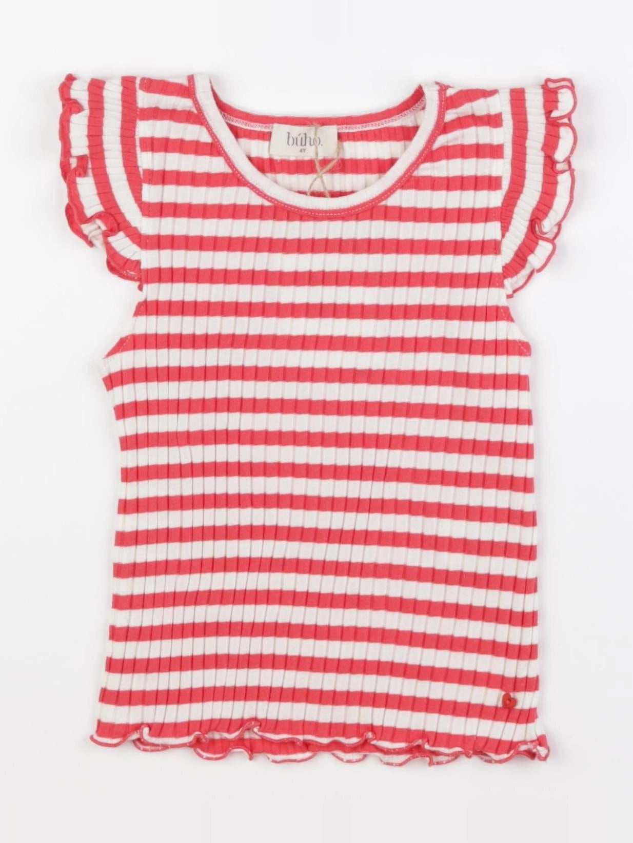 Buho - débardeur rouge, blanc - 4 ans