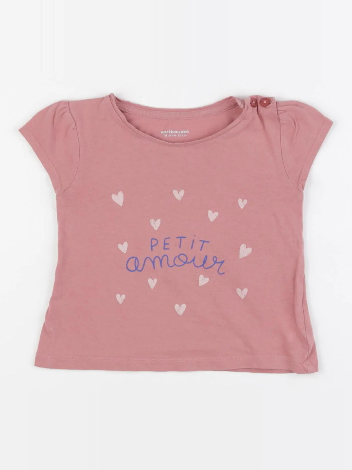 Vertbaudet - tee-shirt rose - 18 mois